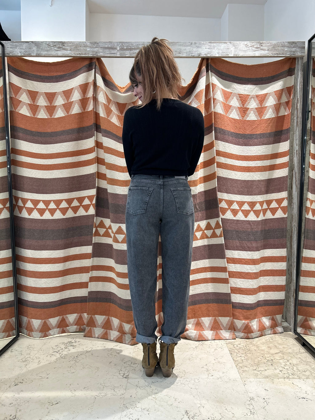 Jeans Mom Fit Grigio JJXX