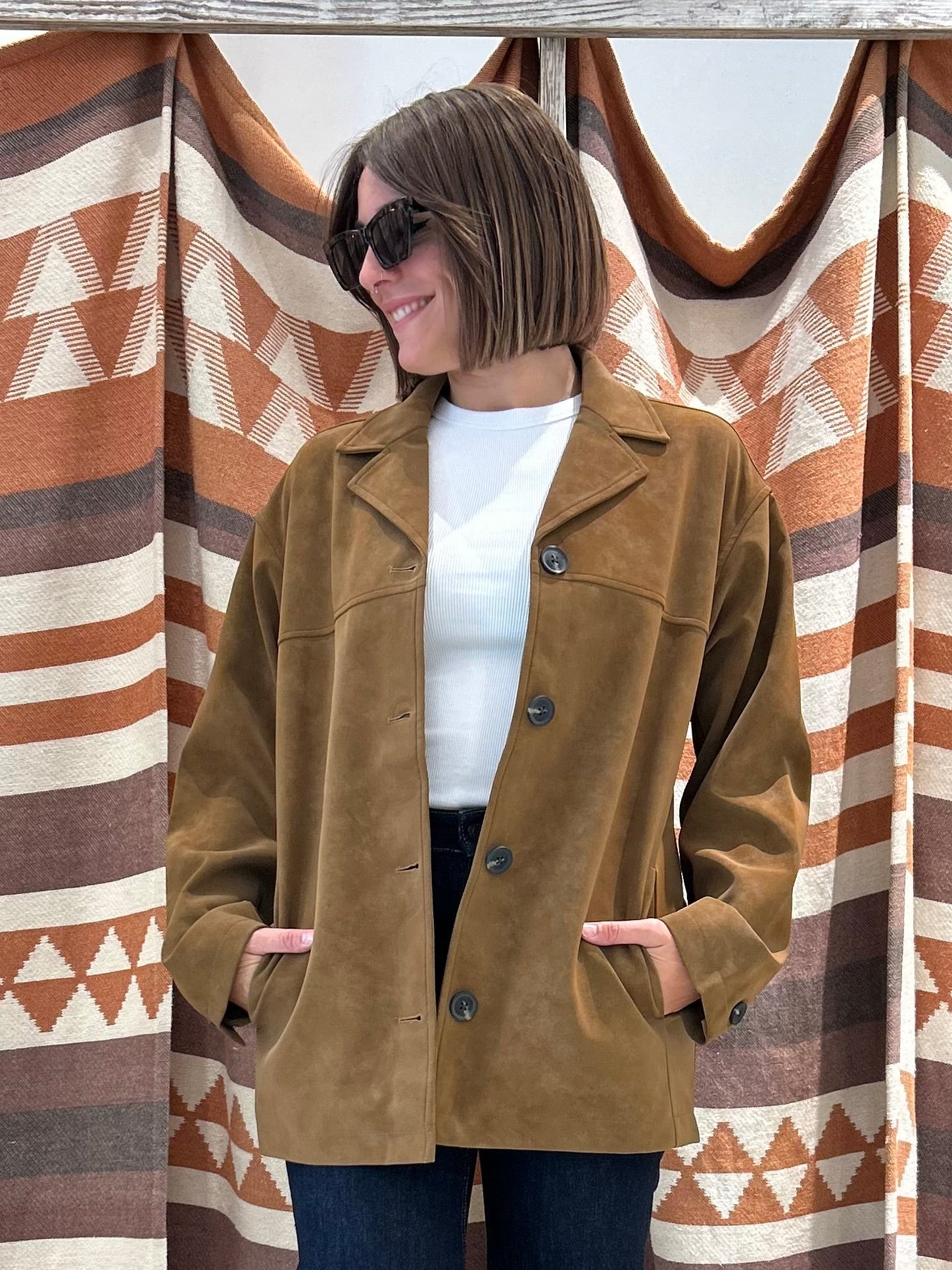 Giacca JJXX scamosciato cognac