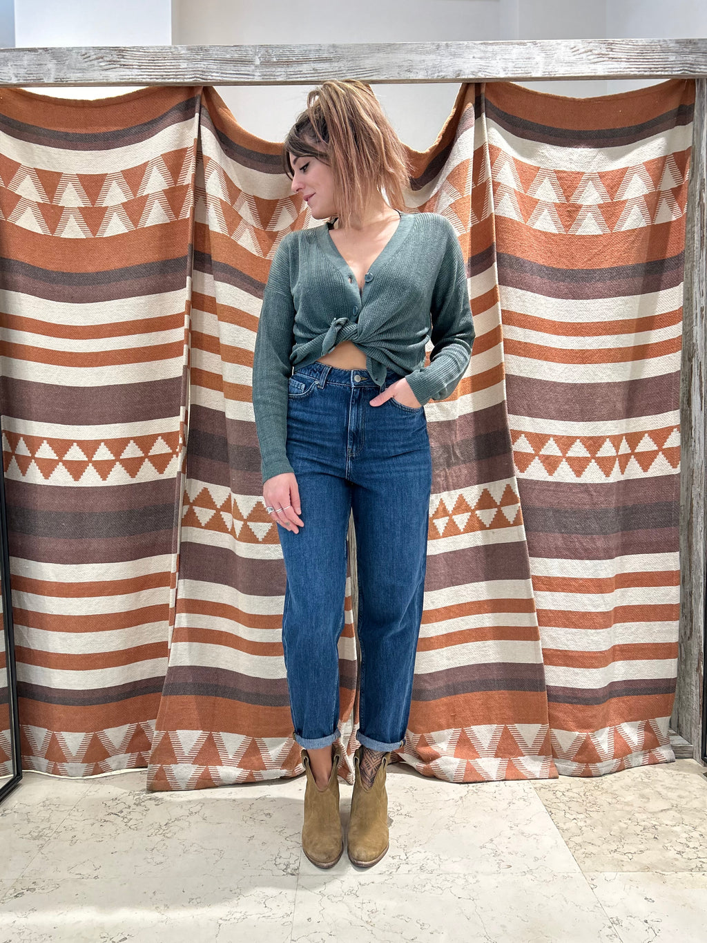 Jeans Mom Fit Blu Scuro JJXX