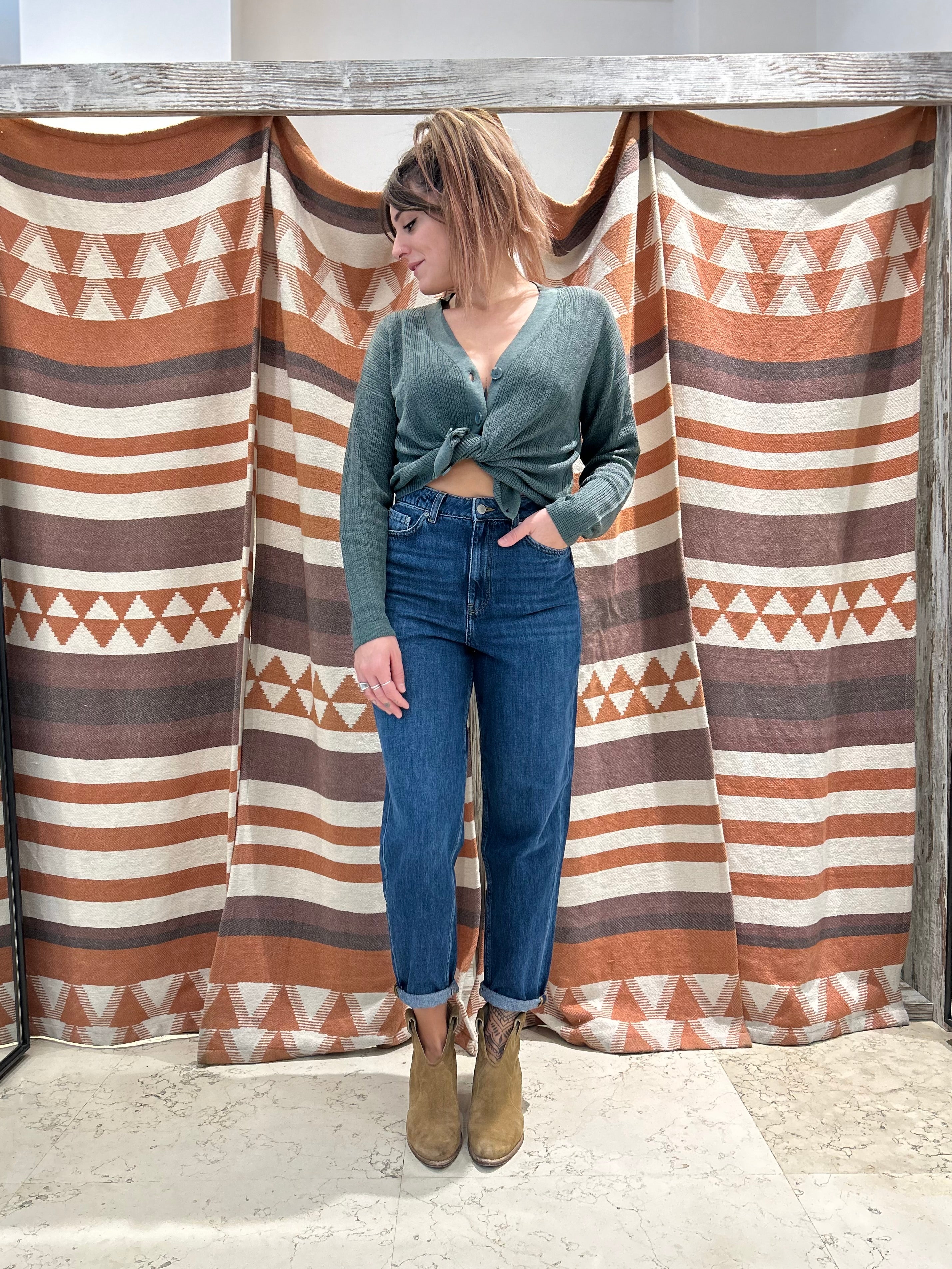 Jeans Mom Fit Blu Scuro JJXX