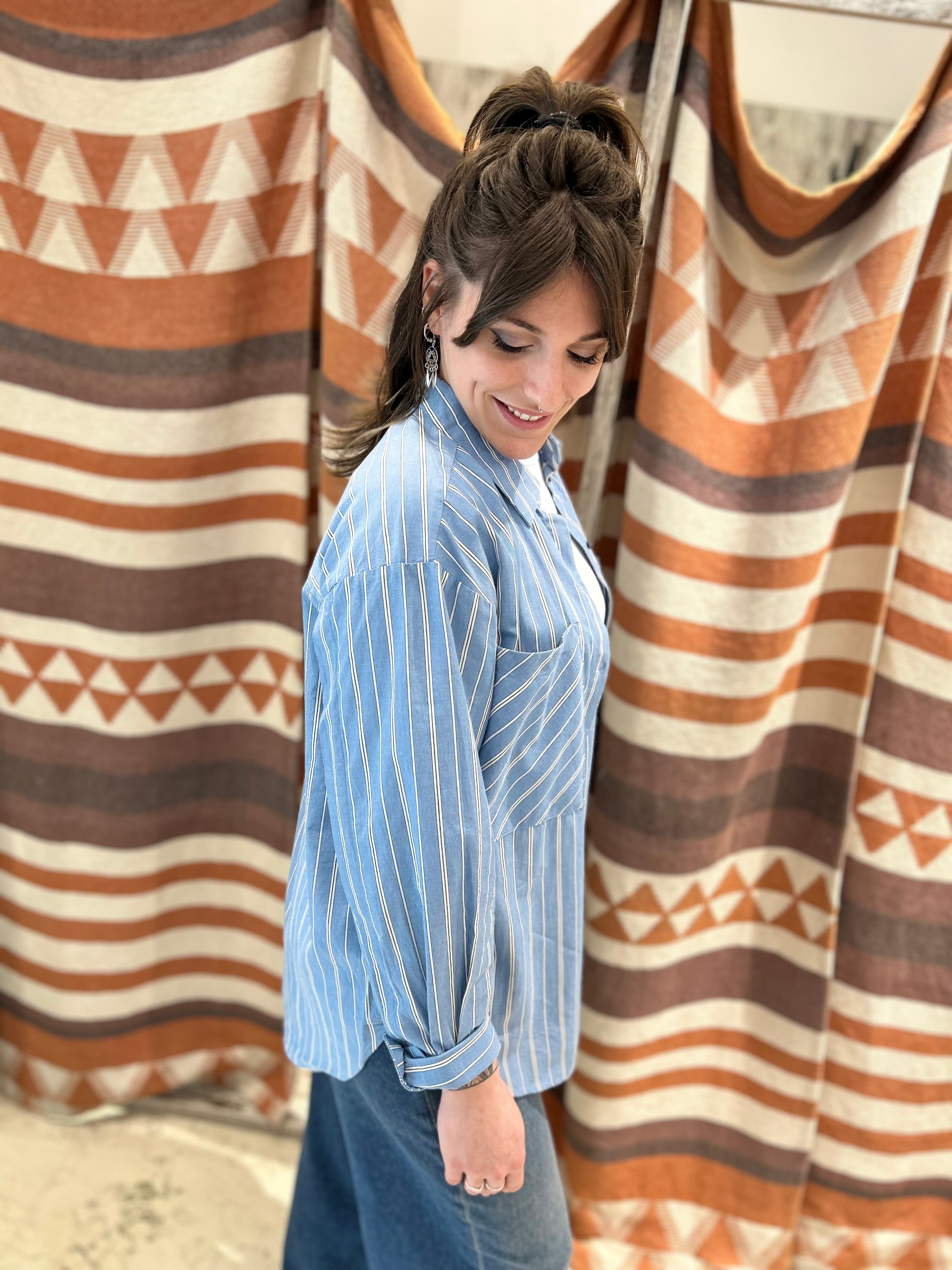 Camicia oversize JJXX righe