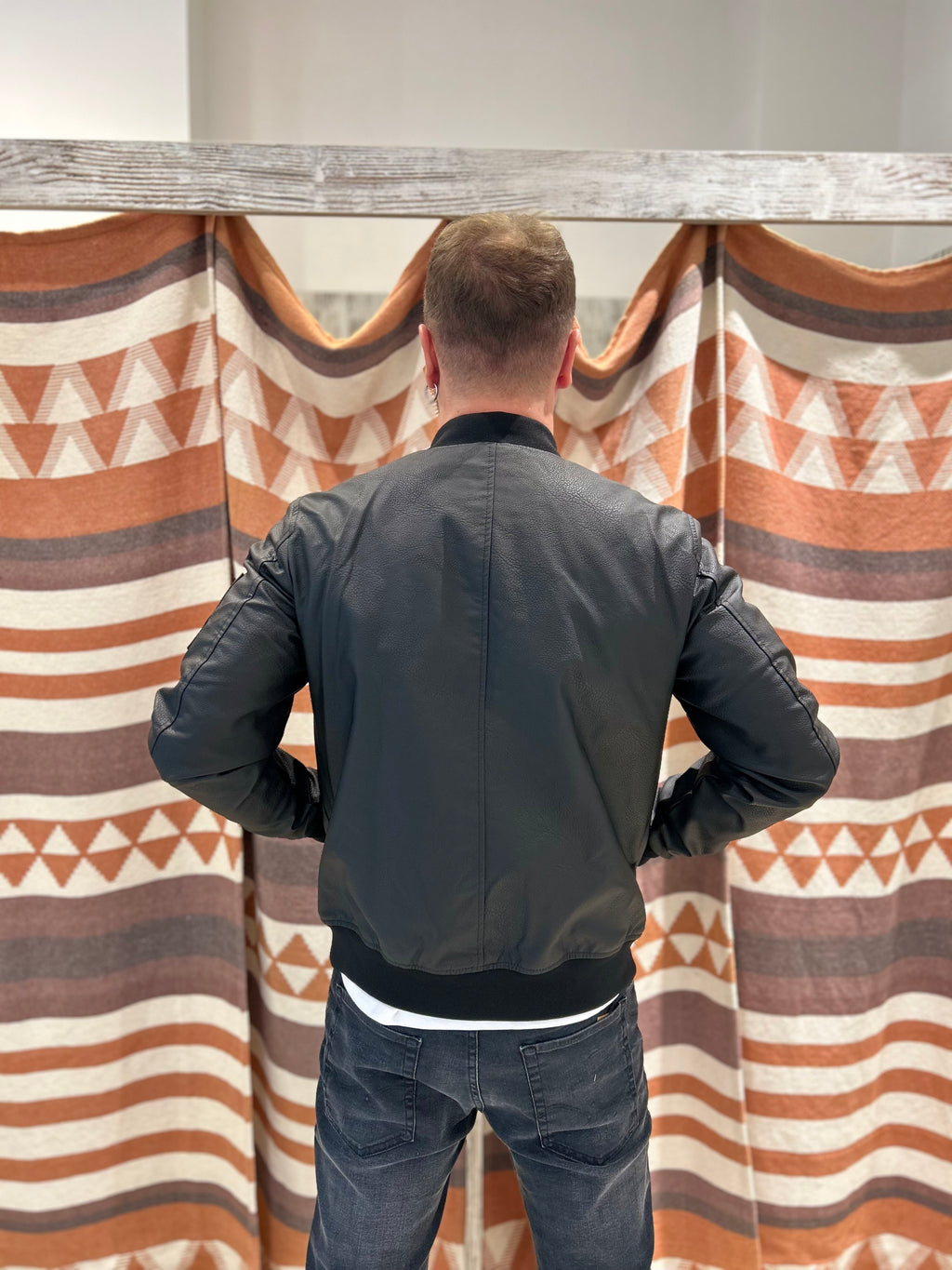 Bomber Jack & Jones ecopelle nero