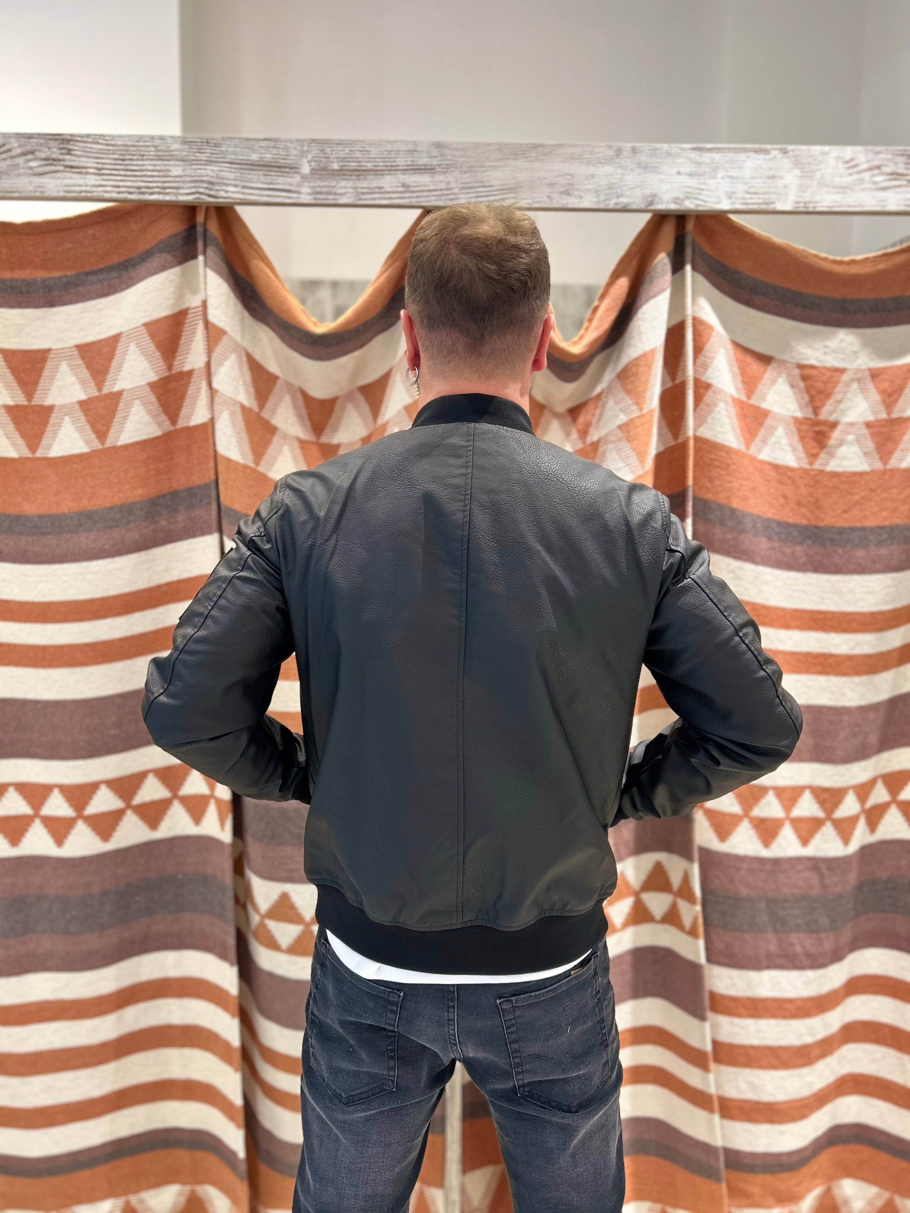Bomber Jack & Jones ecopelle nero