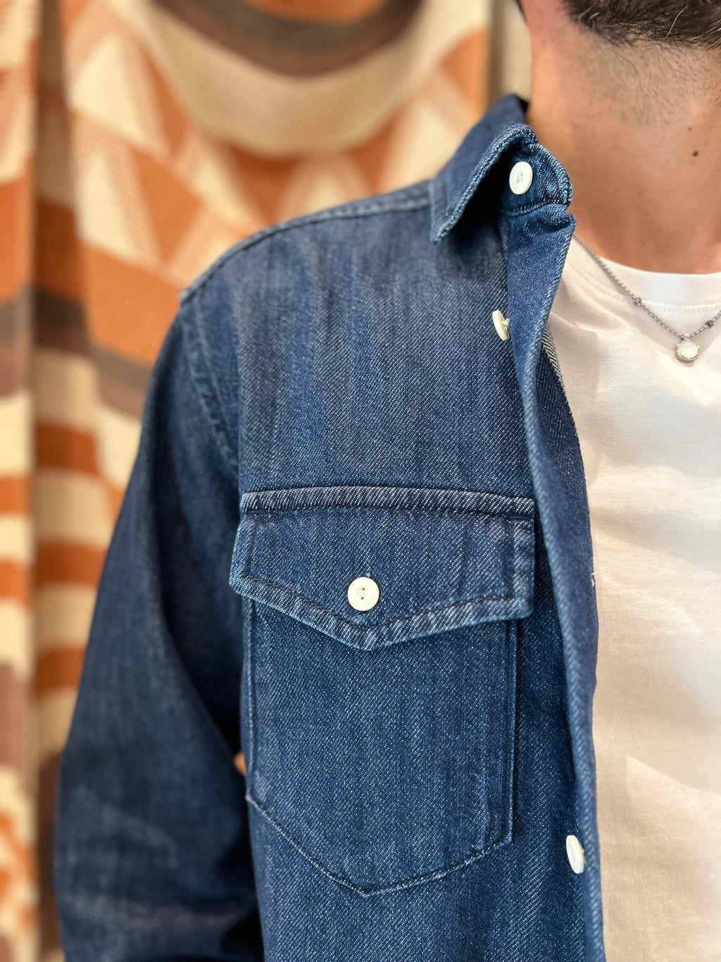 Camicia in denim JACK & JONES blu scuro