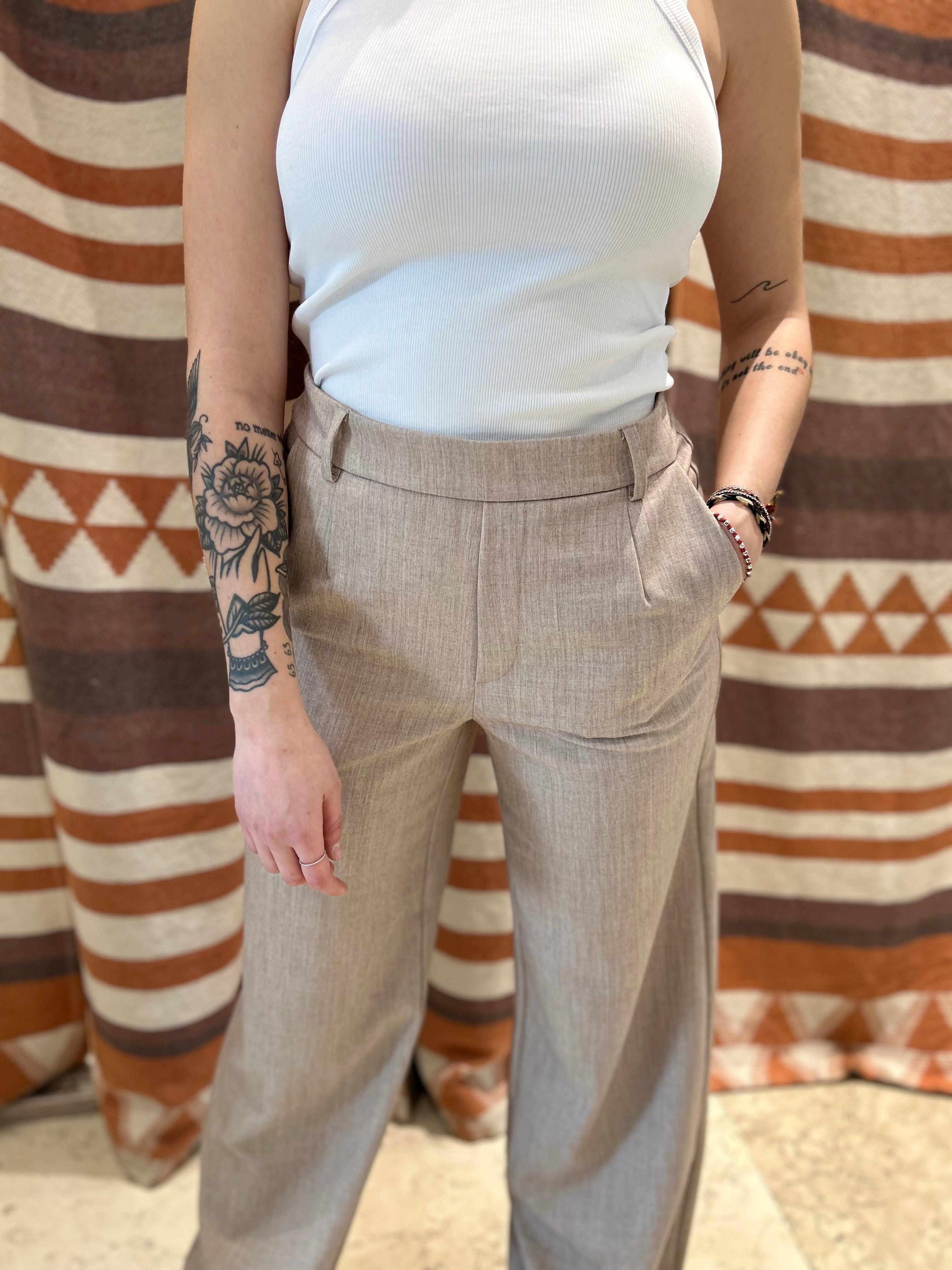 Pantalone VILA palazzo beige elastico