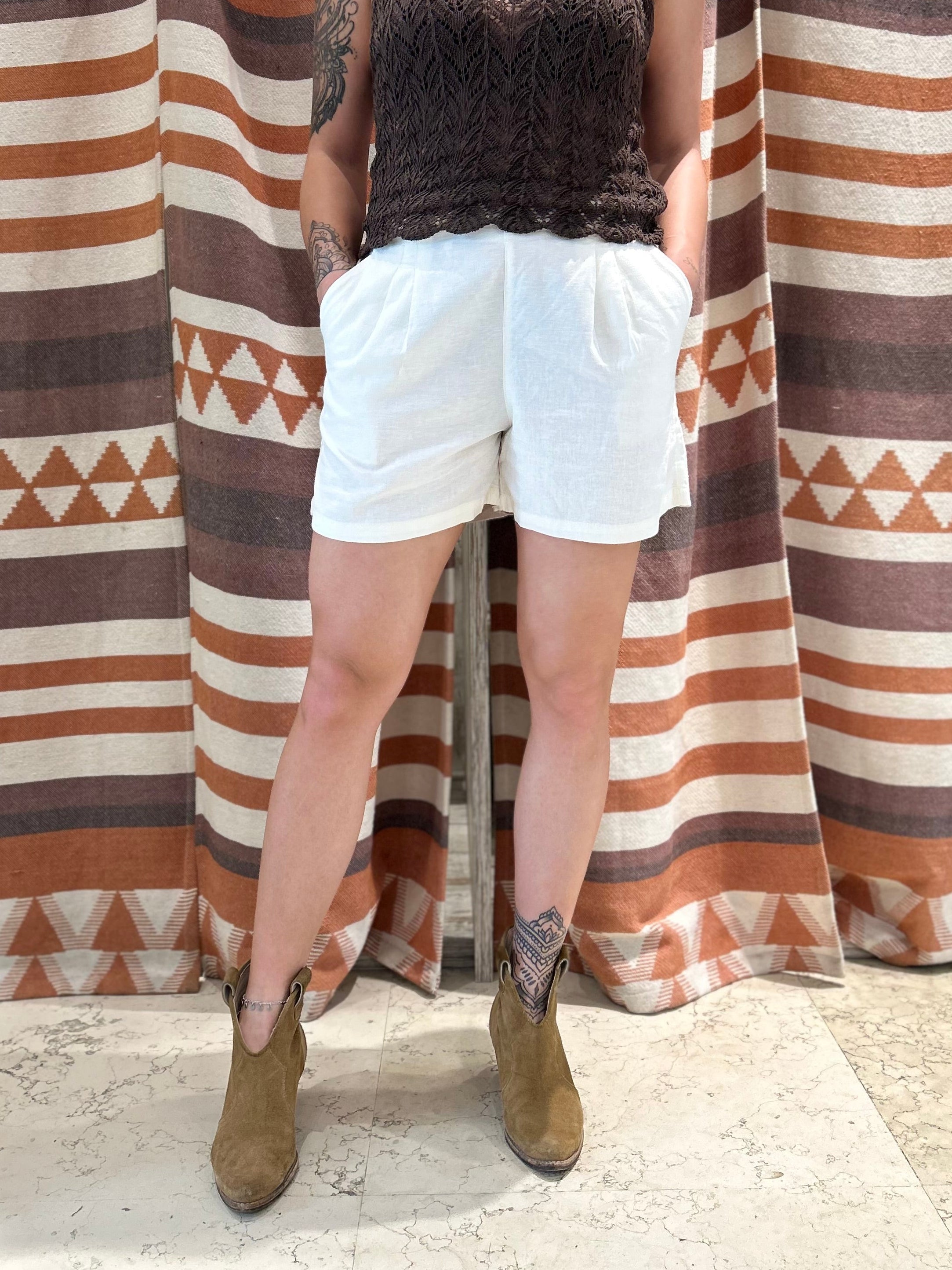 Shorts JJXX bianco Lino e Viscosa