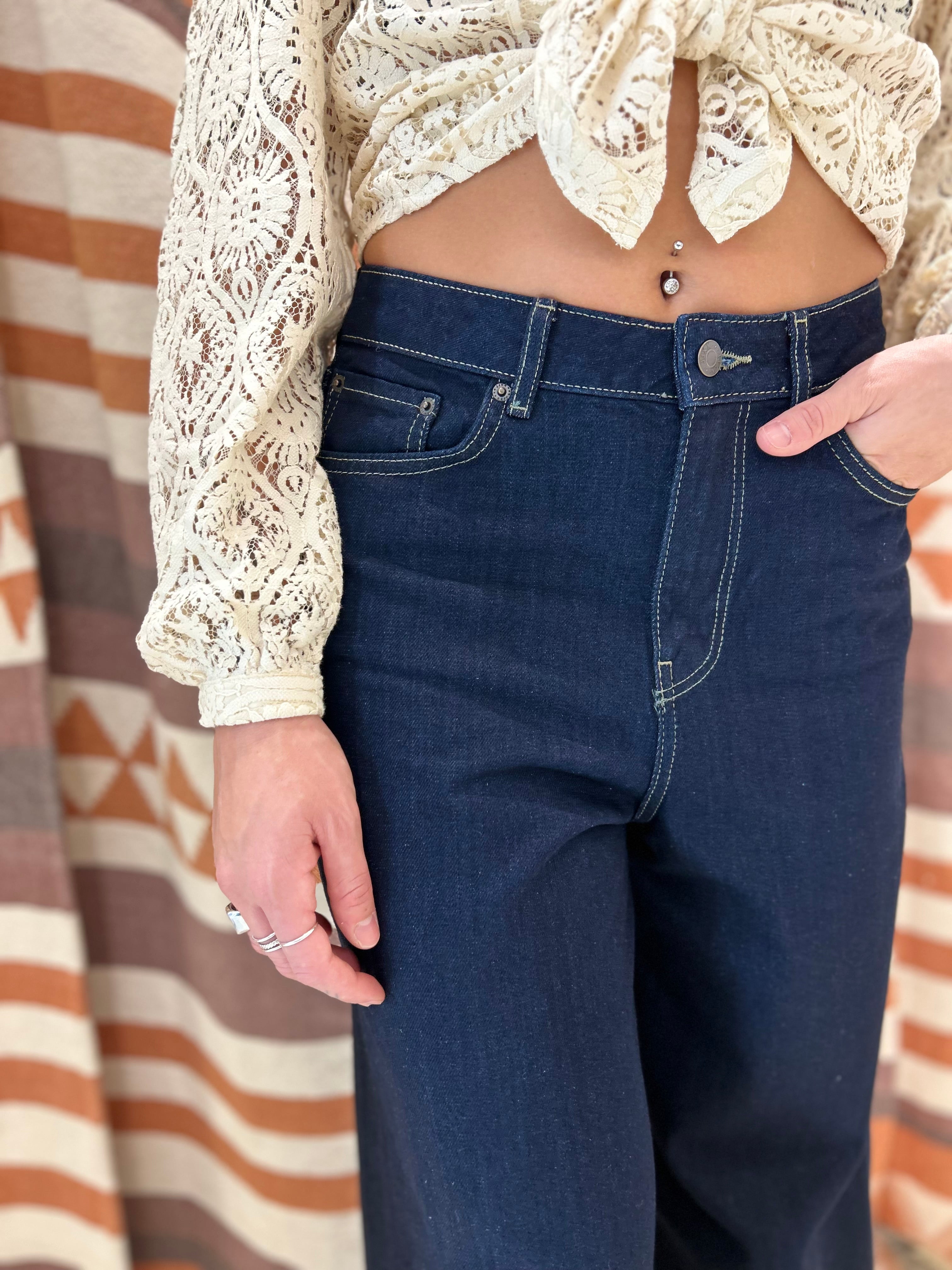 Jeans Palazzo JJXX Blu Scuro