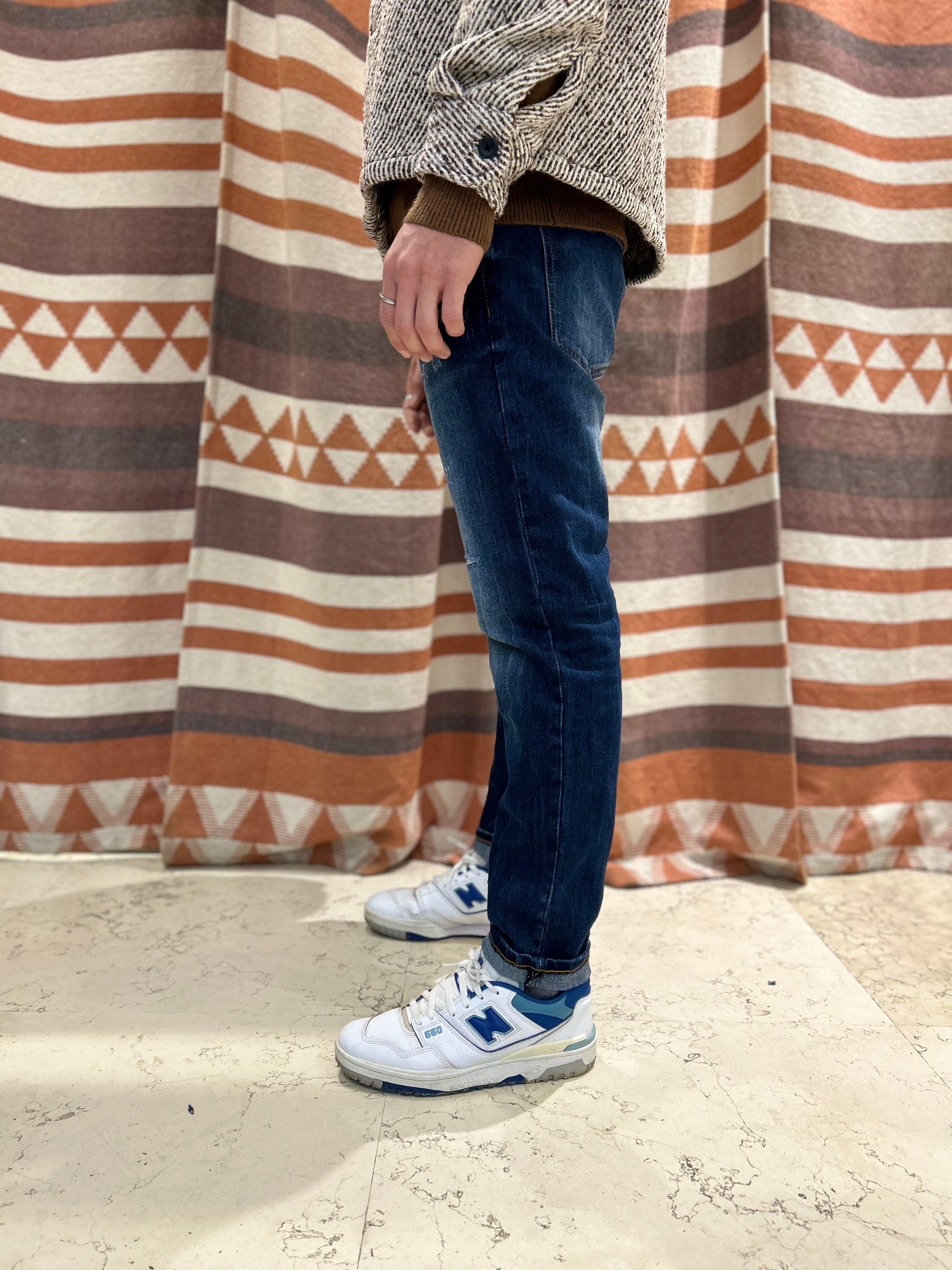 Jeans slim cropped Warren Webber blu scuro