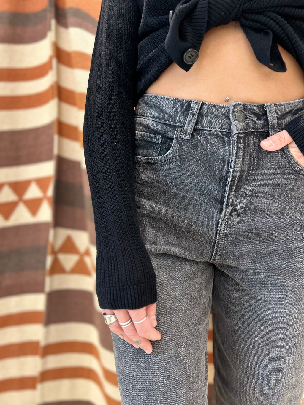 Jeans Mom Fit Grigio JJXX