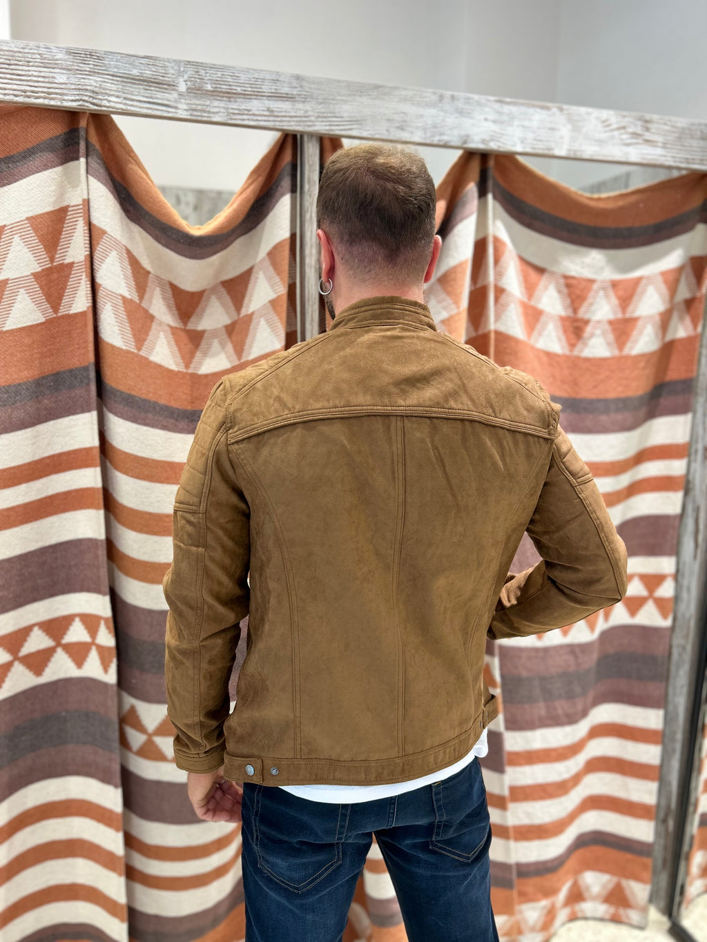 Giubbotto ecopelle scamosciato cognac Jack & Jones