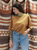 T-shirt INAPRIL1986 oversize righe arancio/verde