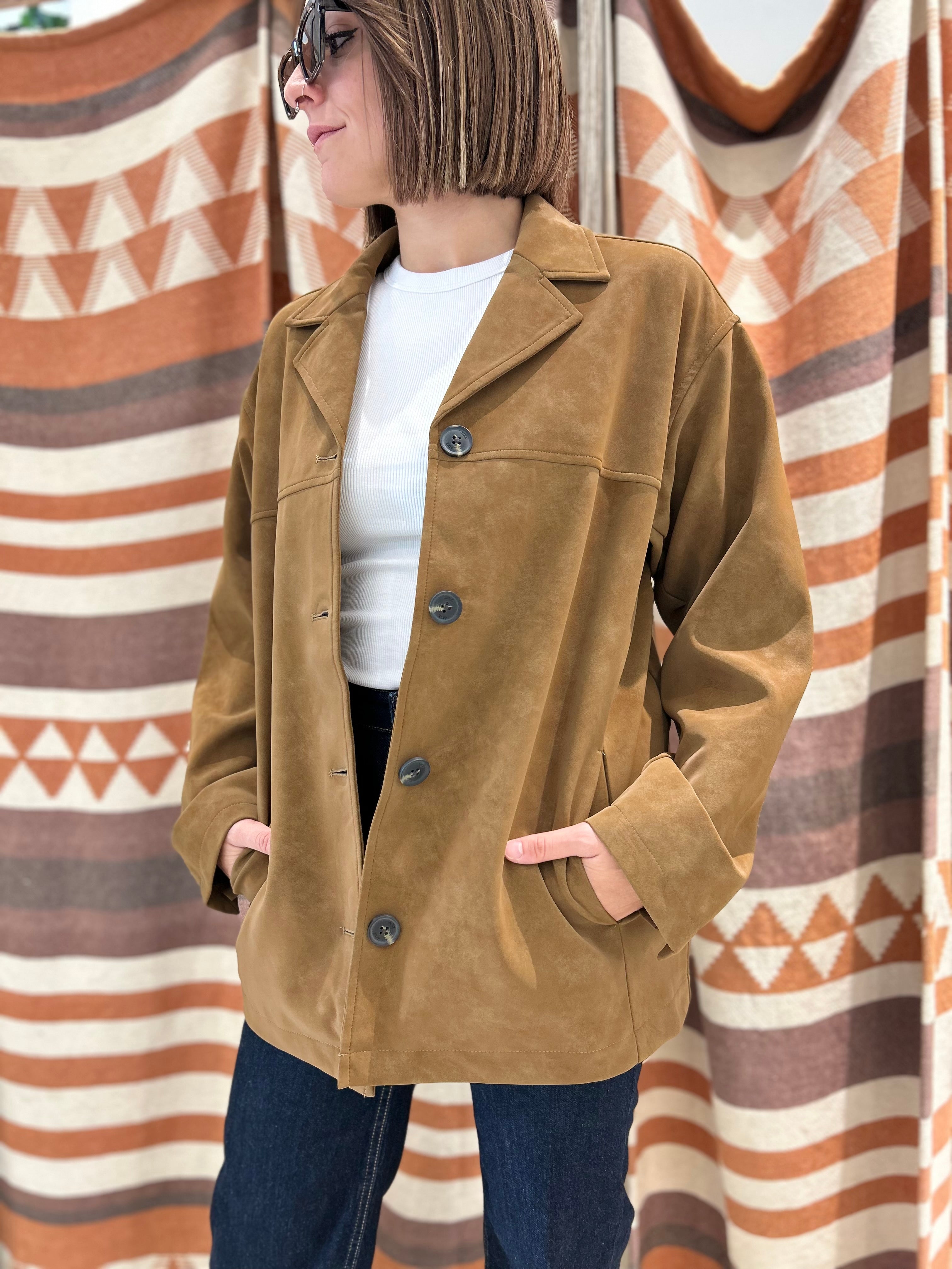 Giacca JJXX scamosciato cognac