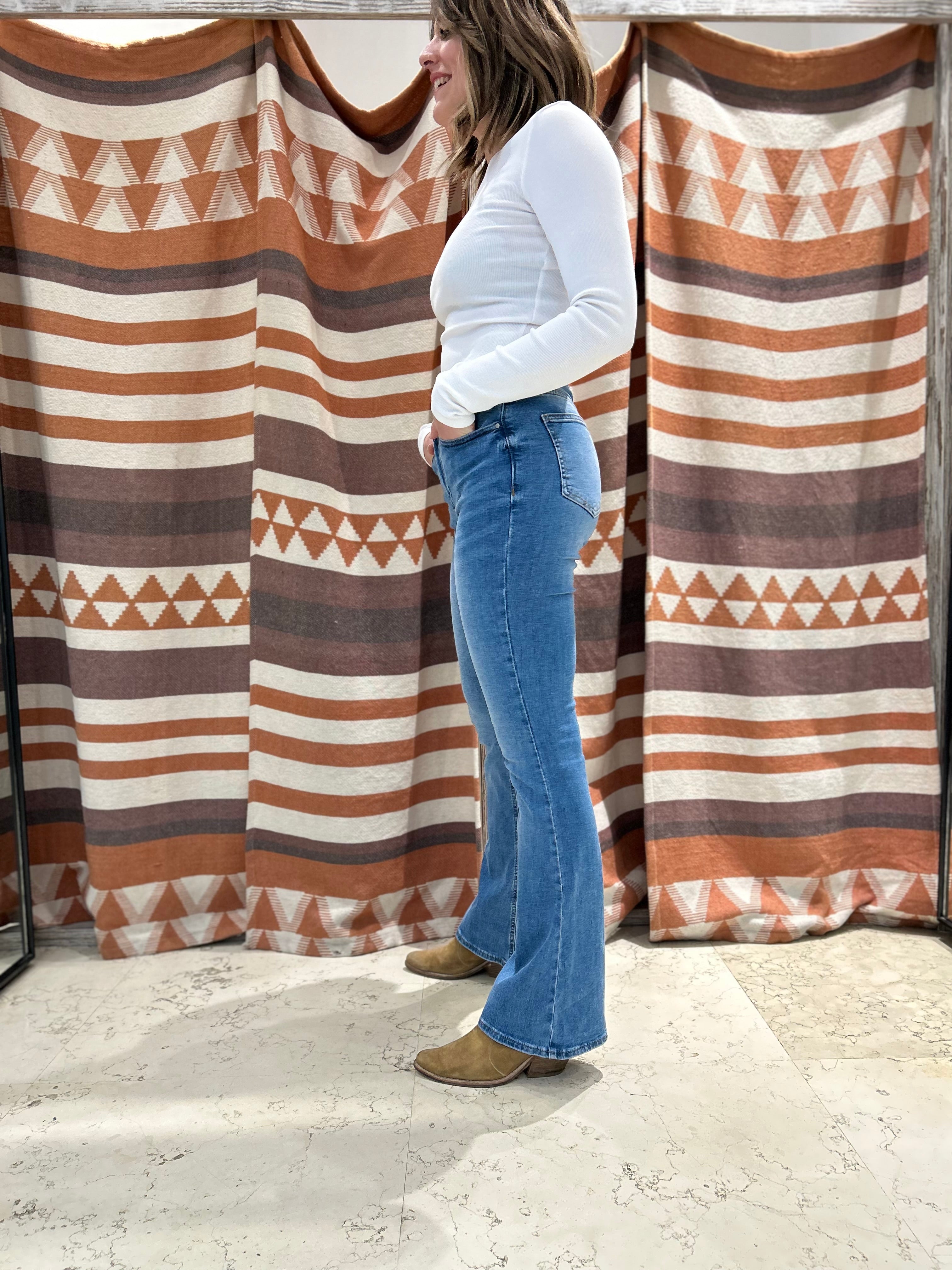 Jeans VILA flared blu medio