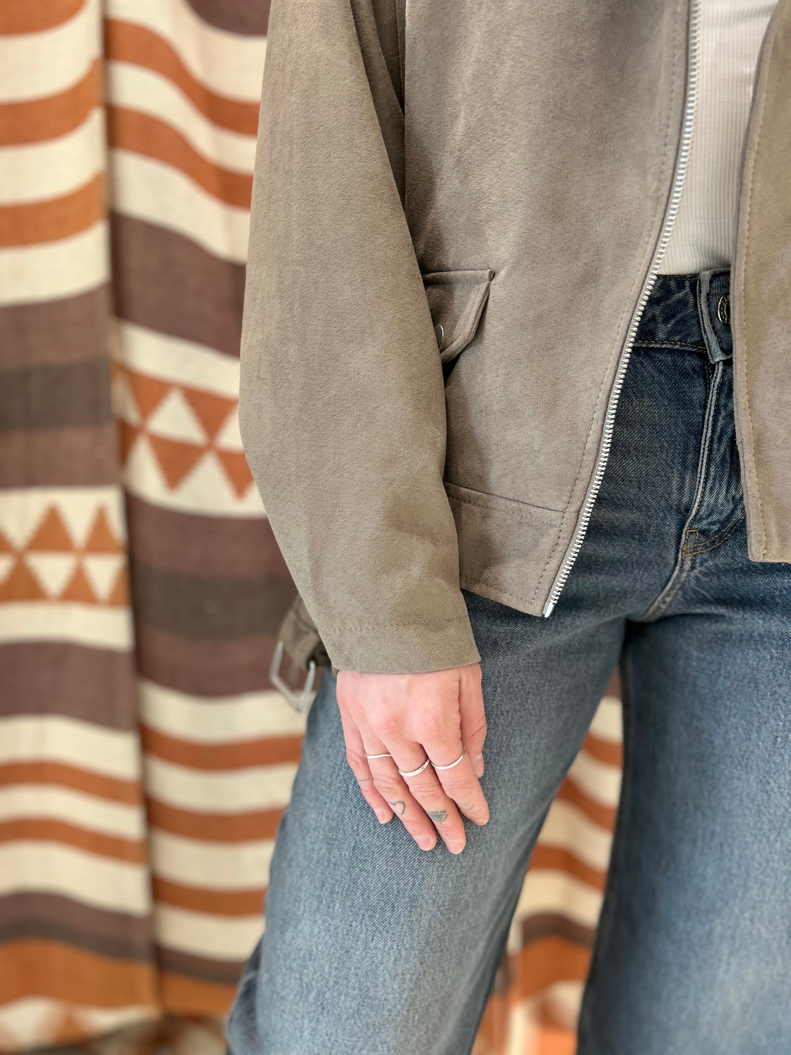 Chiodo JJXX oversize scamosciato tortora