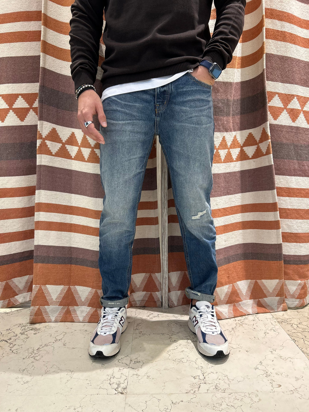 Jeans cropped Warren Webber blu medio
