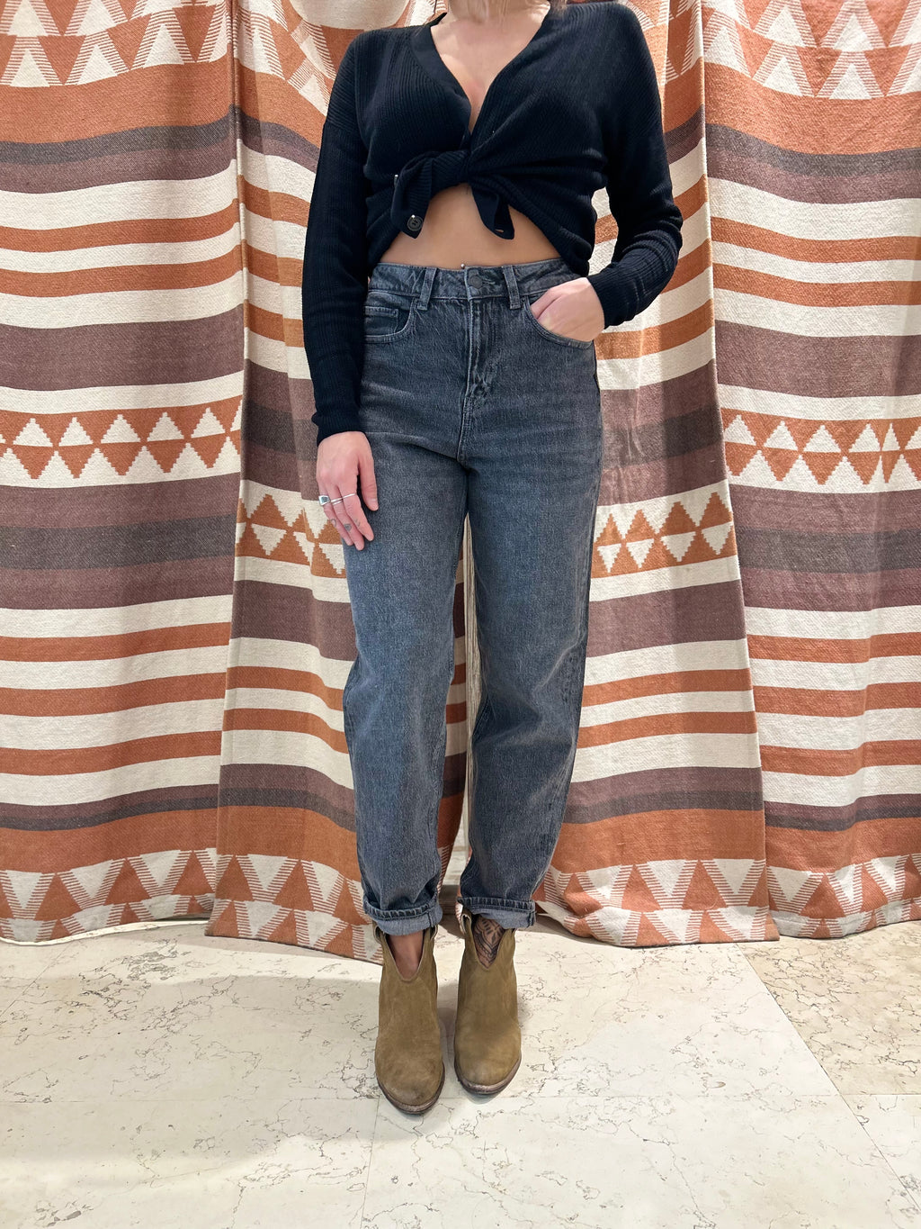 Jeans Mom Fit Grigio JJXX