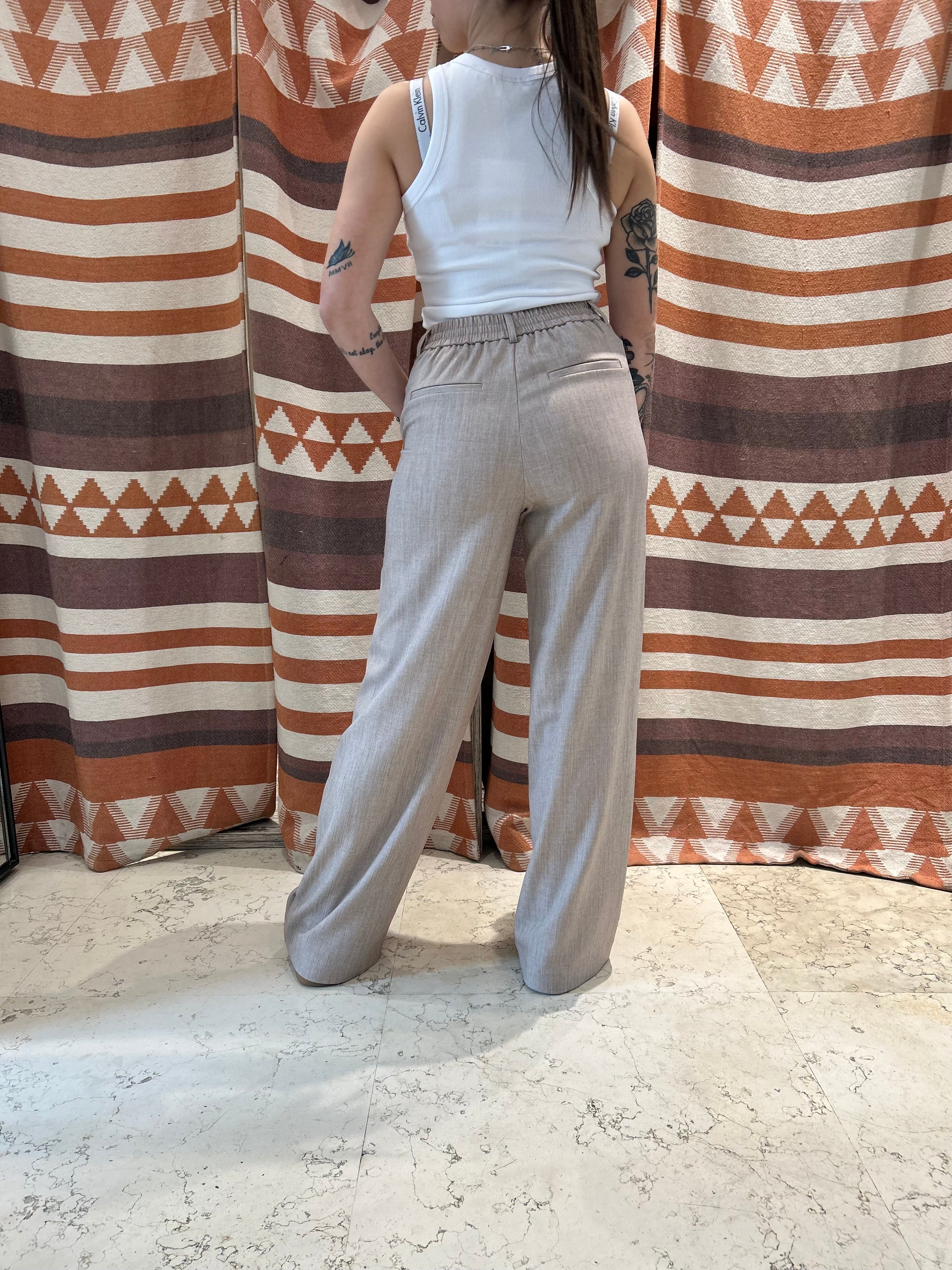 Pantalone VILA palazzo beige elastico
