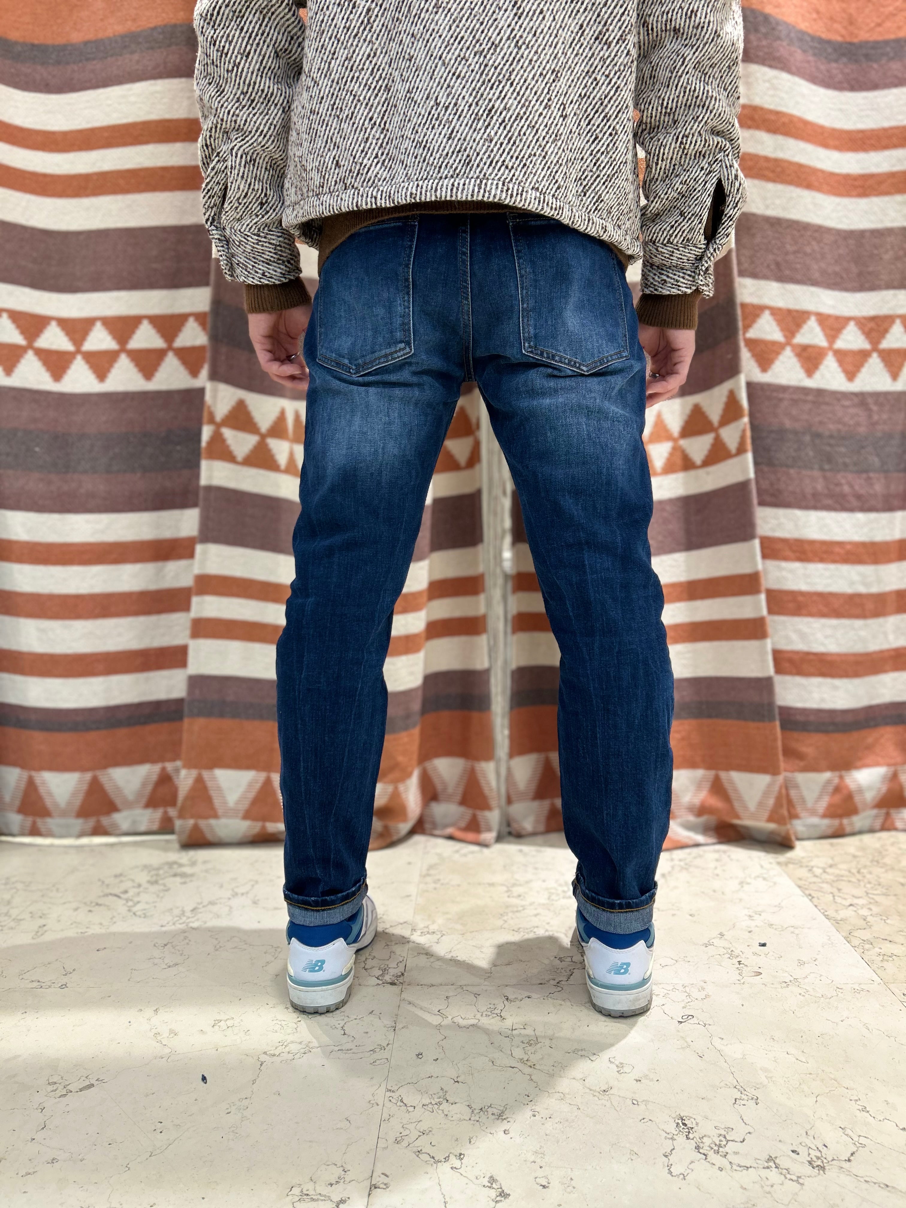 Jeans slim cropped Warren Webber blu scuro