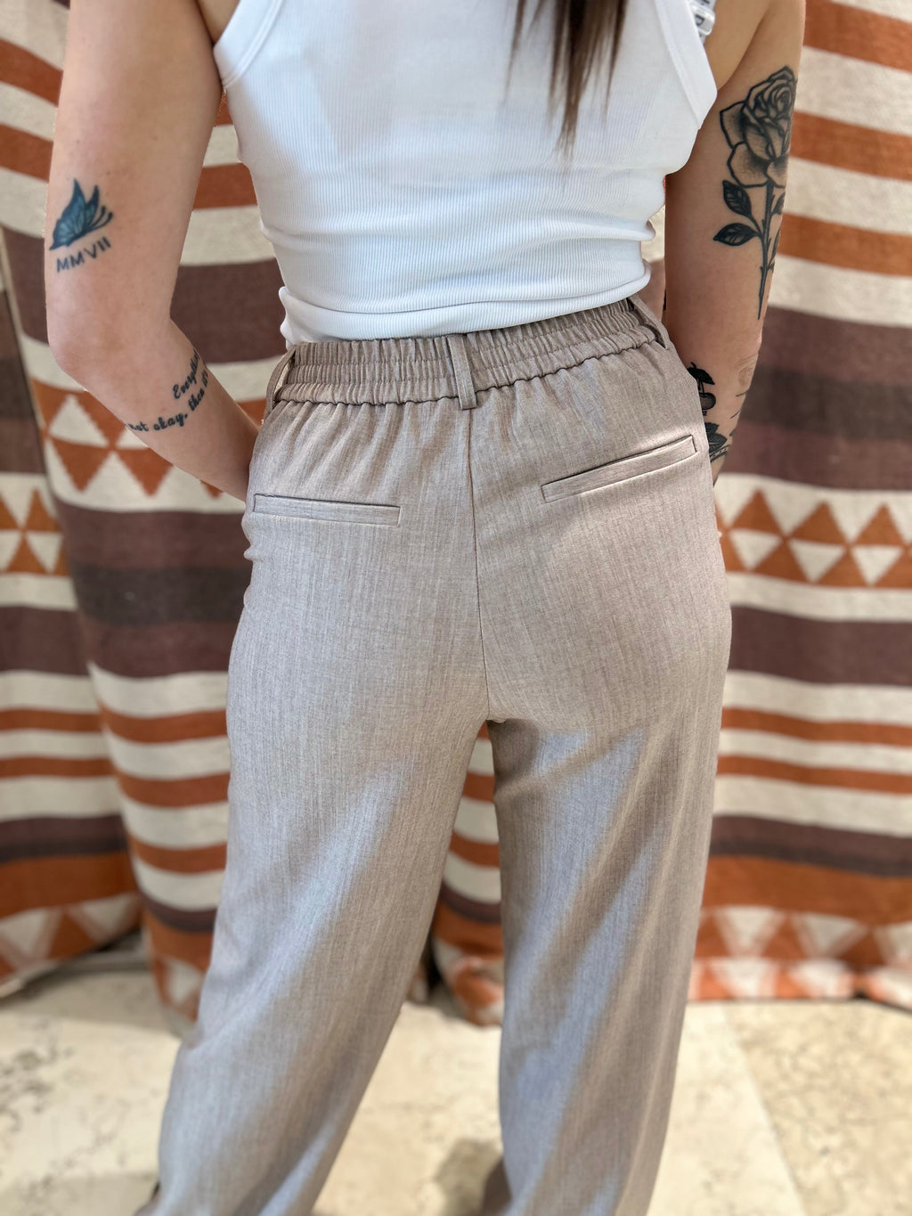 Pantalone VILA palazzo beige elastico