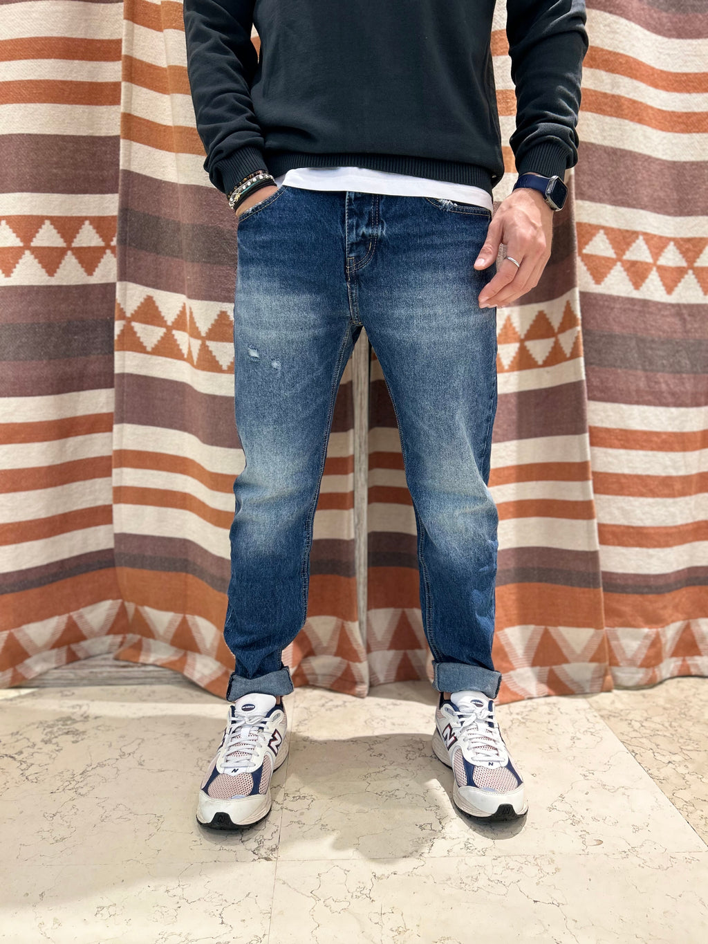 Jeans cropped Warren Webber blu scuro