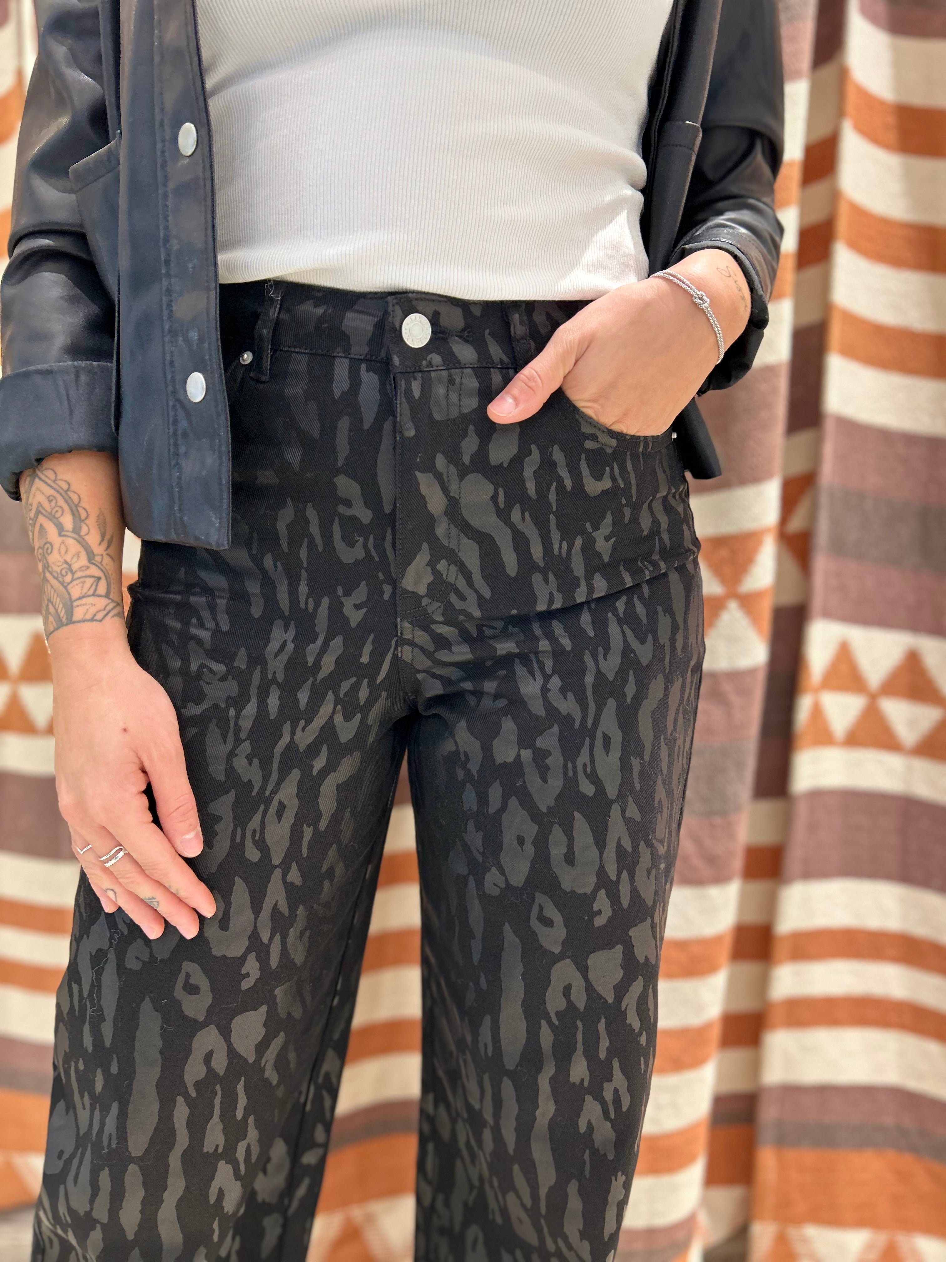 Jeans JJXX maculato nero palazzo