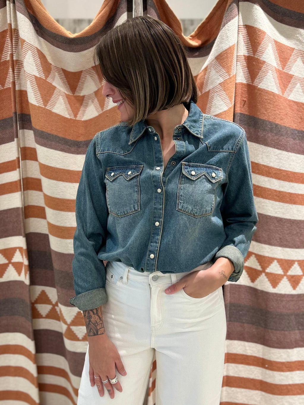 Camicia di jeans JJXX blu medio