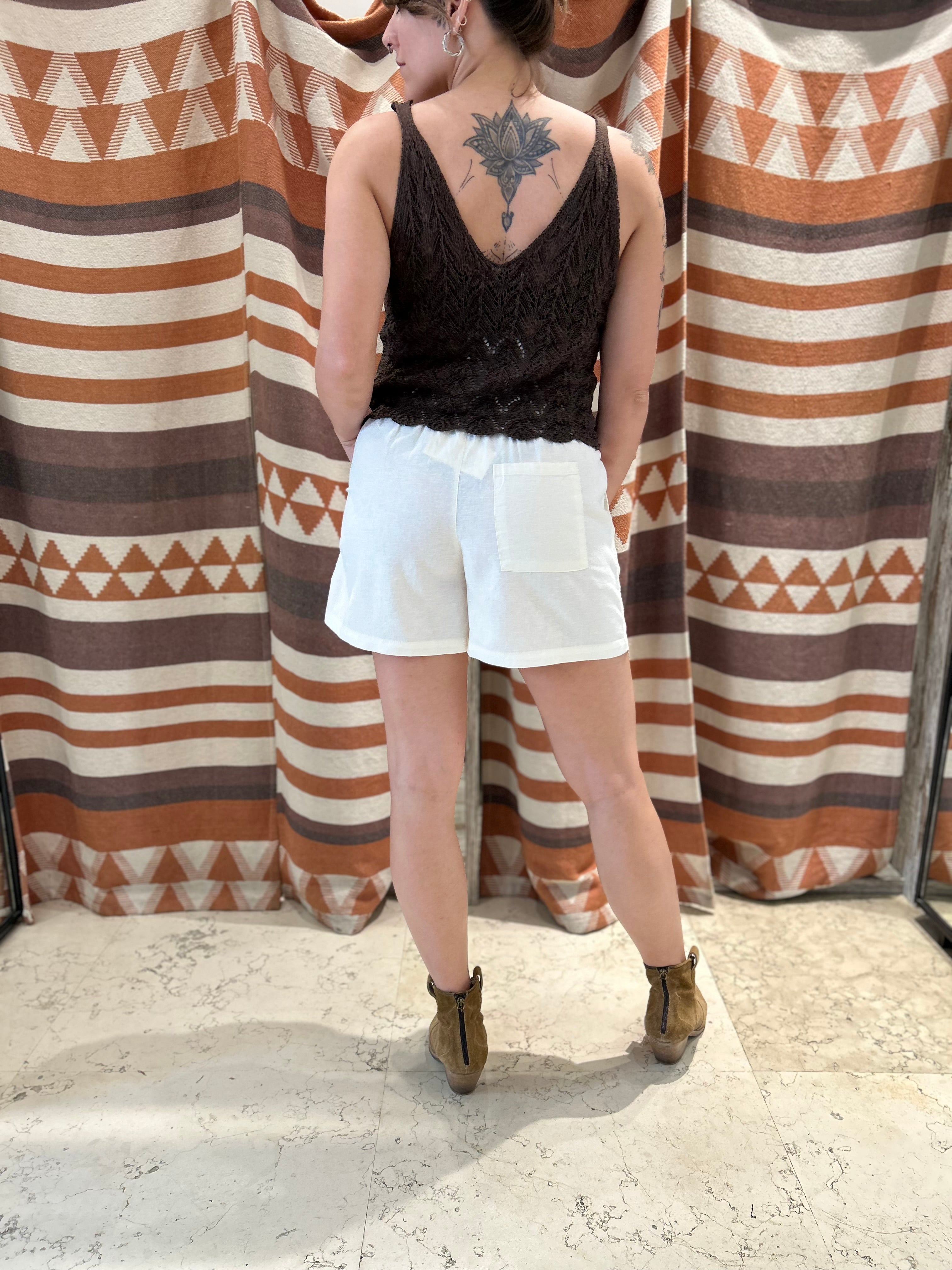 Shorts JJXX bianco Lino e Viscosa