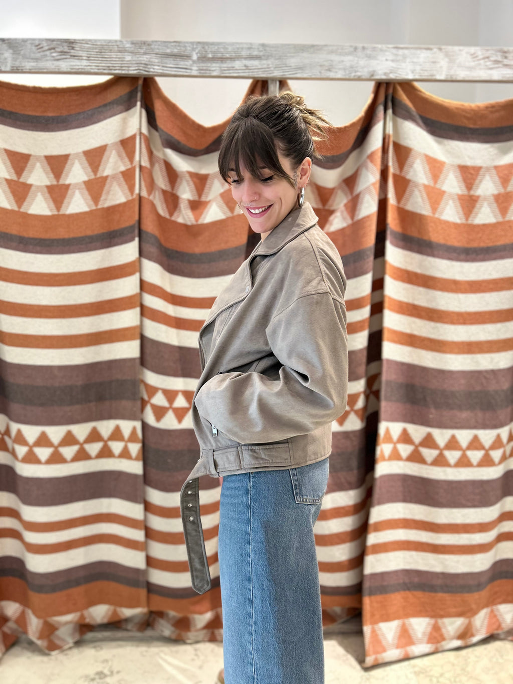 Chiodo JJXX oversize scamosciato tortora