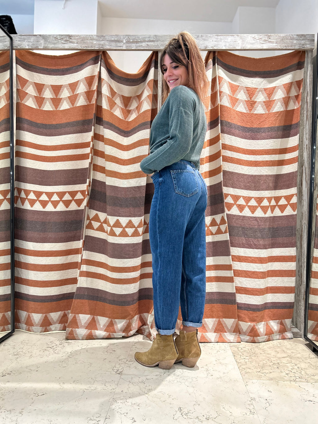 Jeans Mom Fit Blu Scuro JJXX