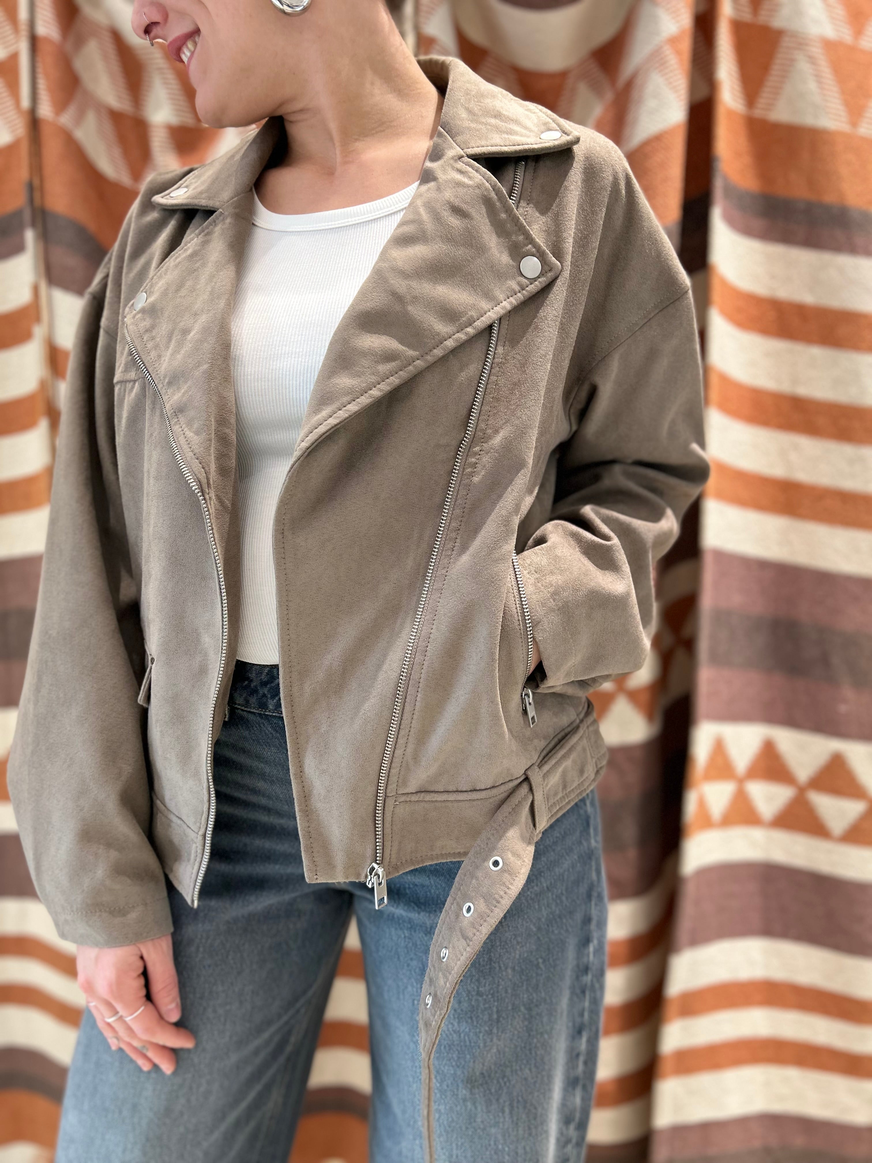 Chiodo JJXX oversize scamosciato tortora