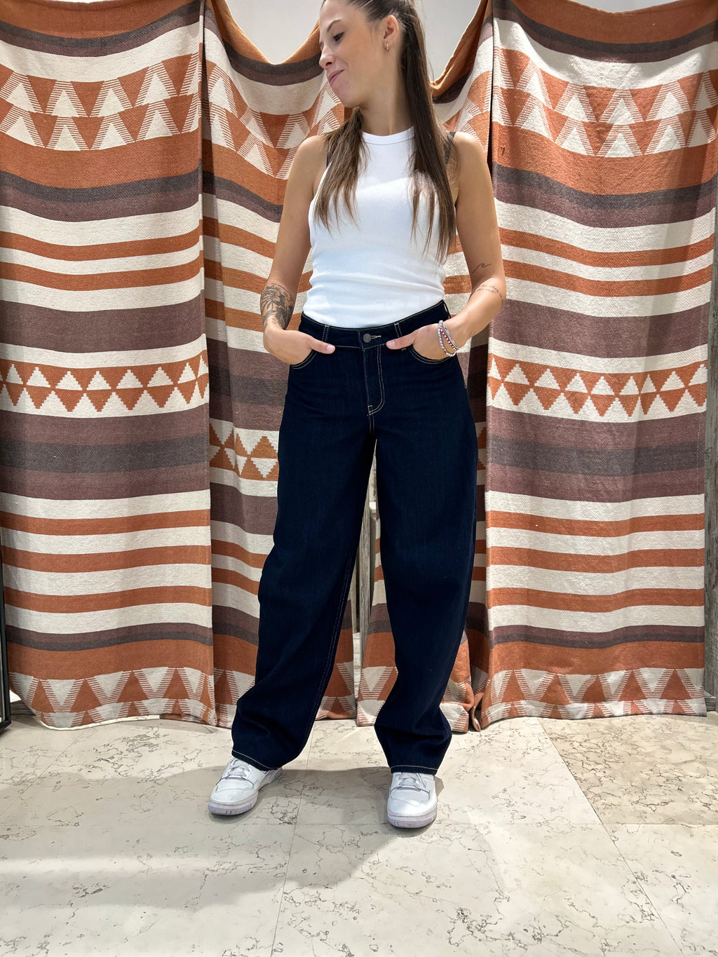 Jeans JJXX barrel fit blu scuro