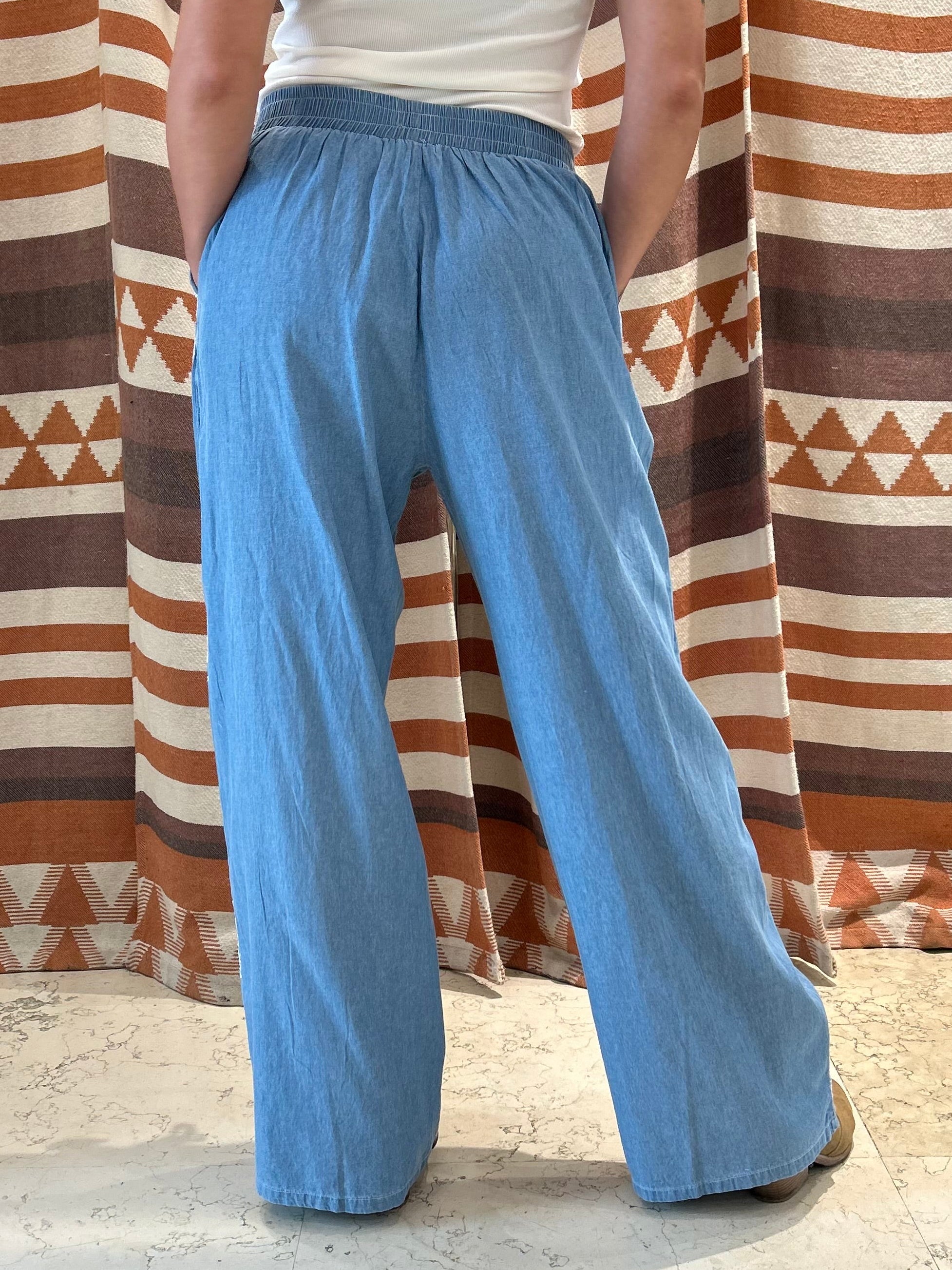 Pantalone INAPRIL1986 azzurro ethnic
