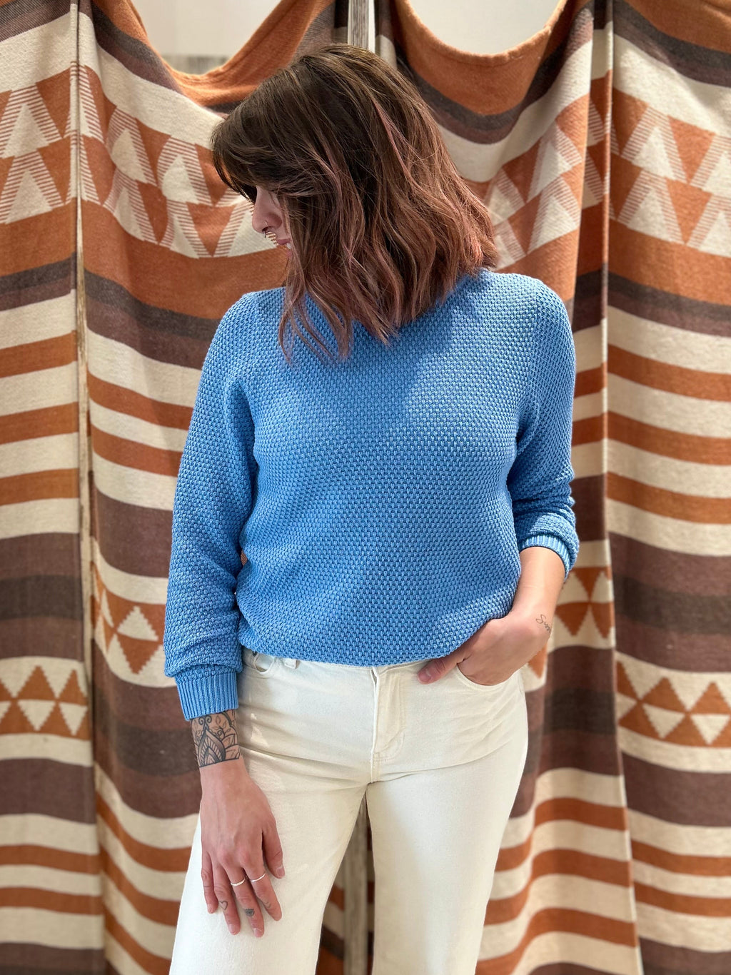 Maglia VILA 100% cotone azzurro