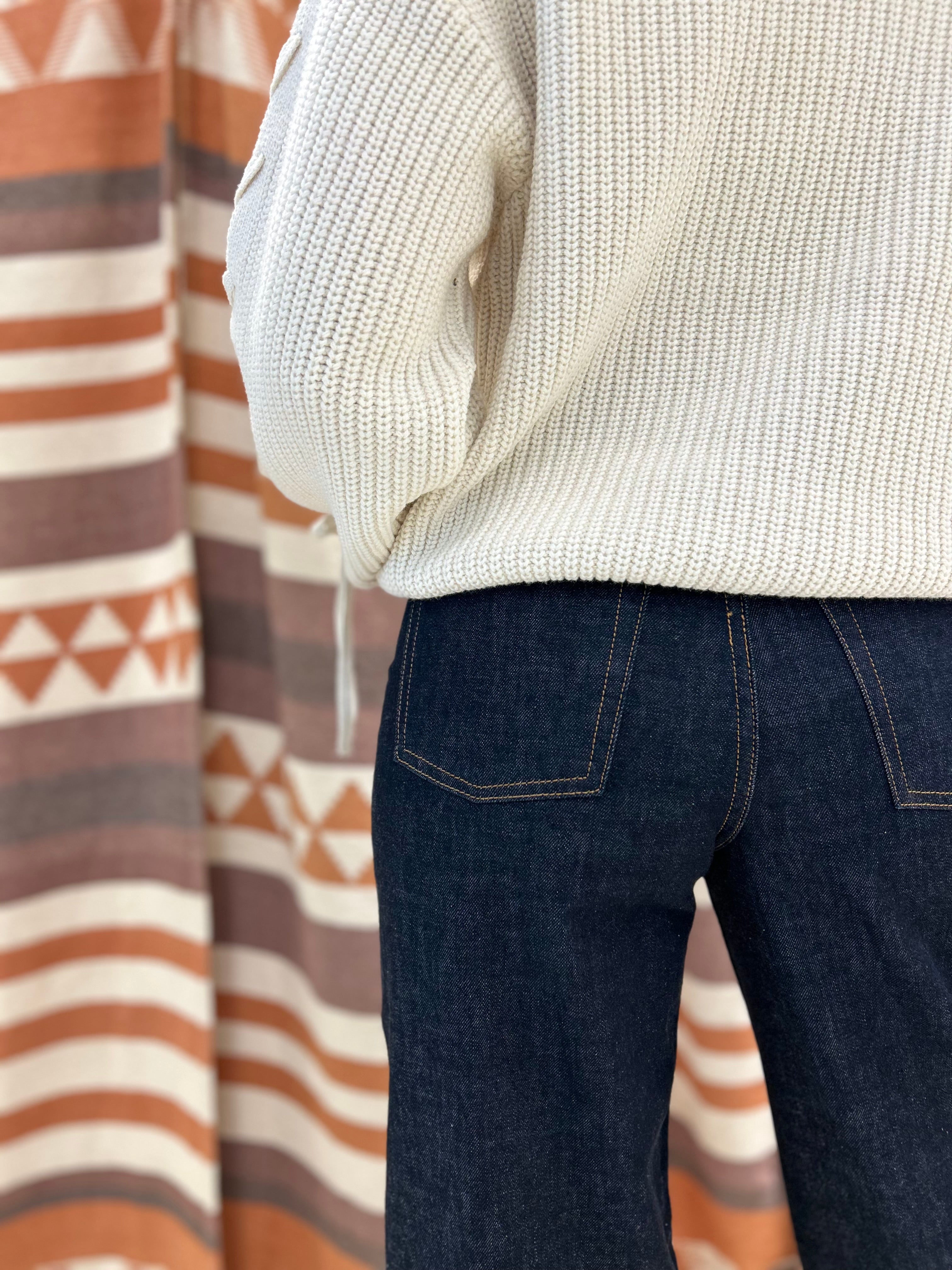 Jeans JJXX palazzo blu scuro risvolto