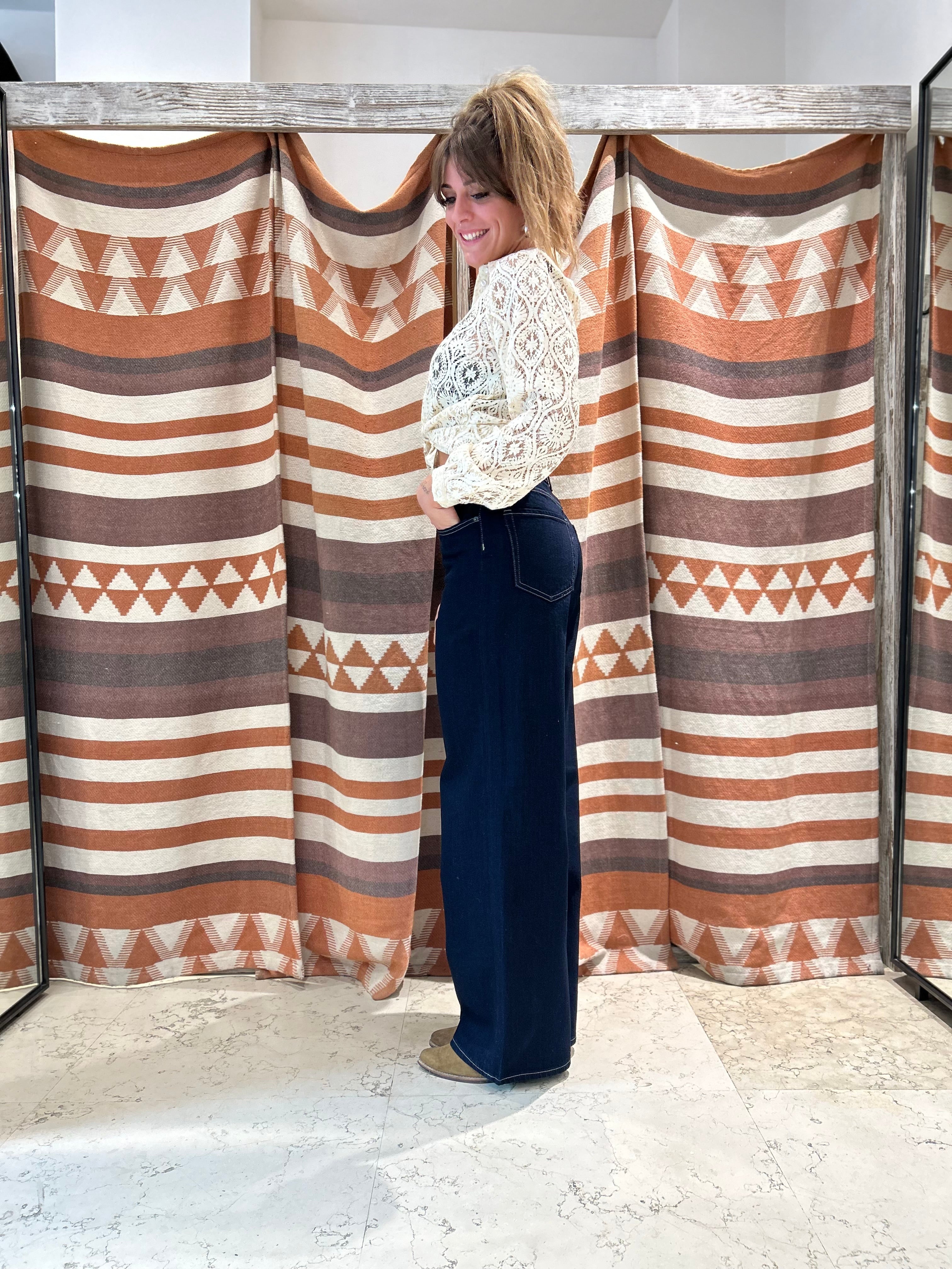 Jeans Palazzo JJXX Blu Scuro