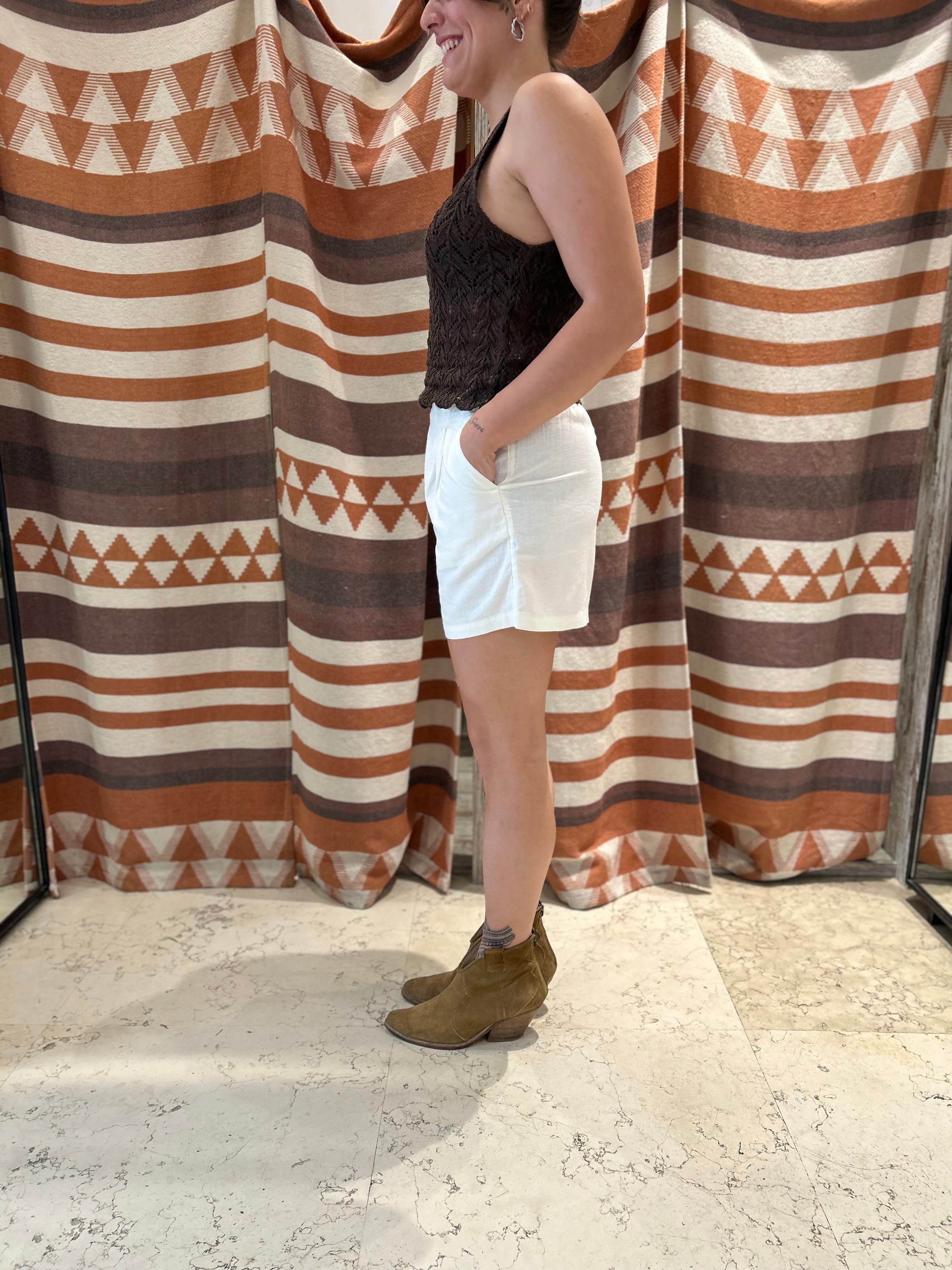 Shorts JJXX bianco Lino e Viscosa