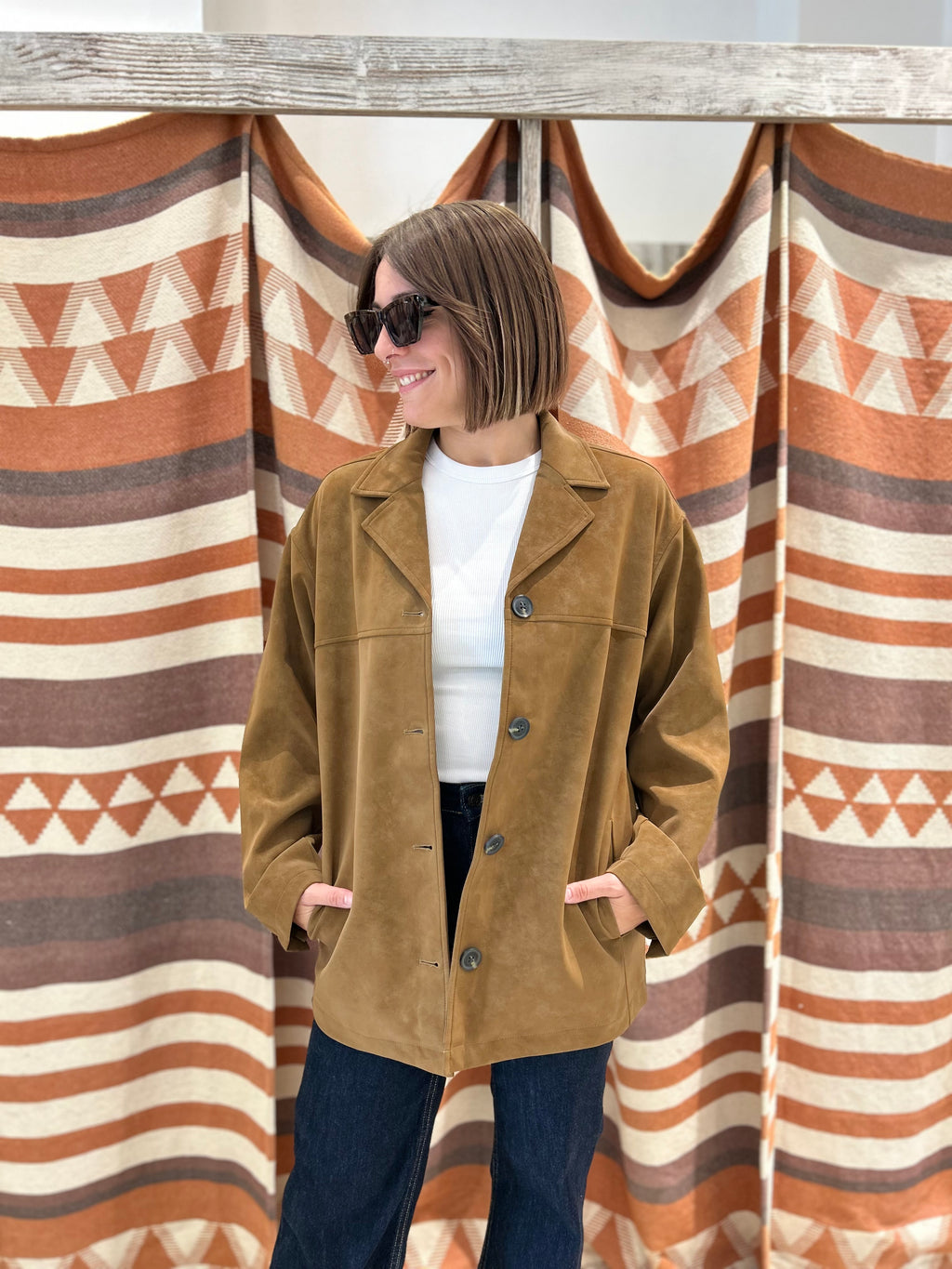 Giacca JJXX scamosciato cognac