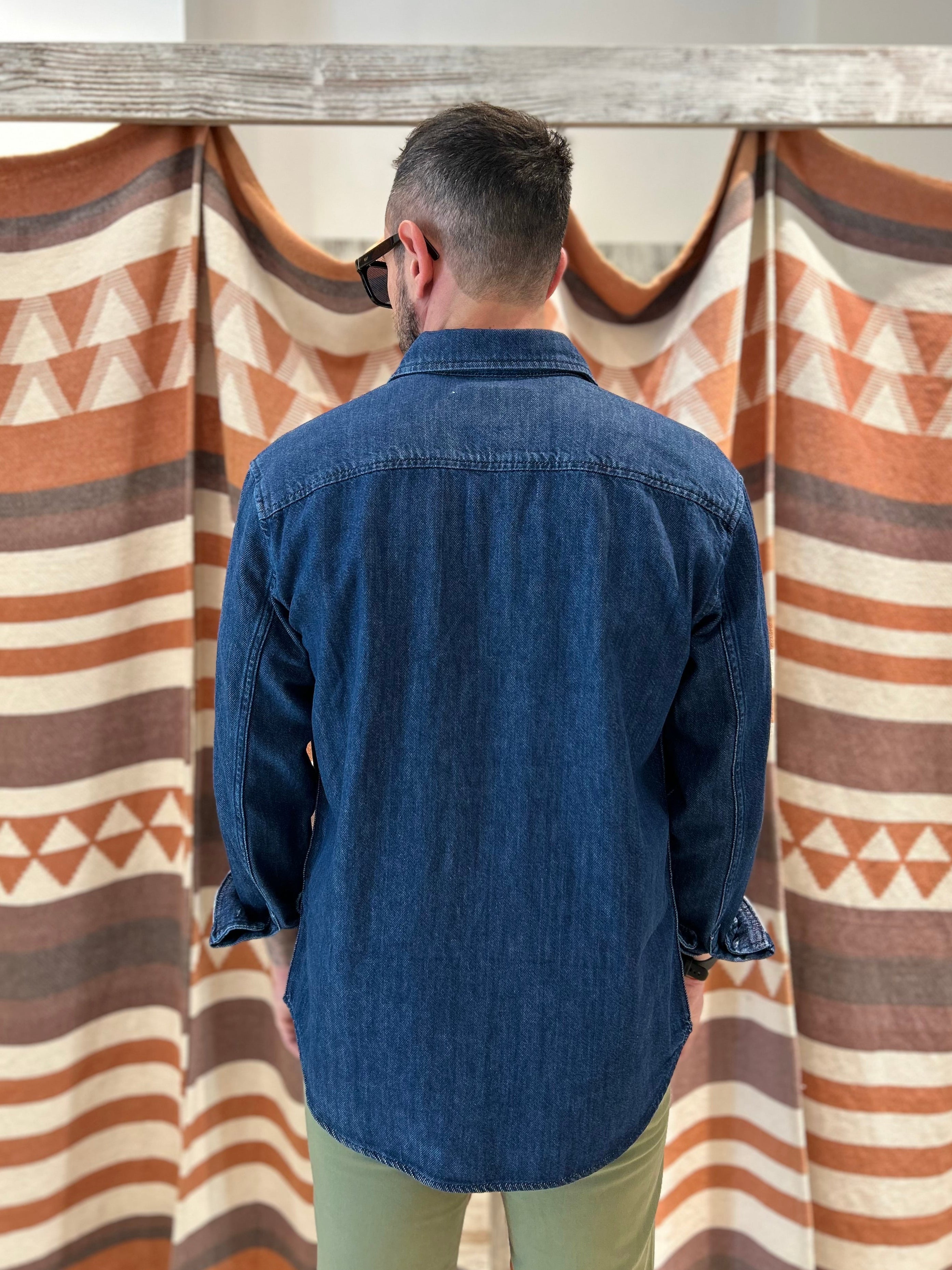 Camicia in denim JACK & JONES blu scuro