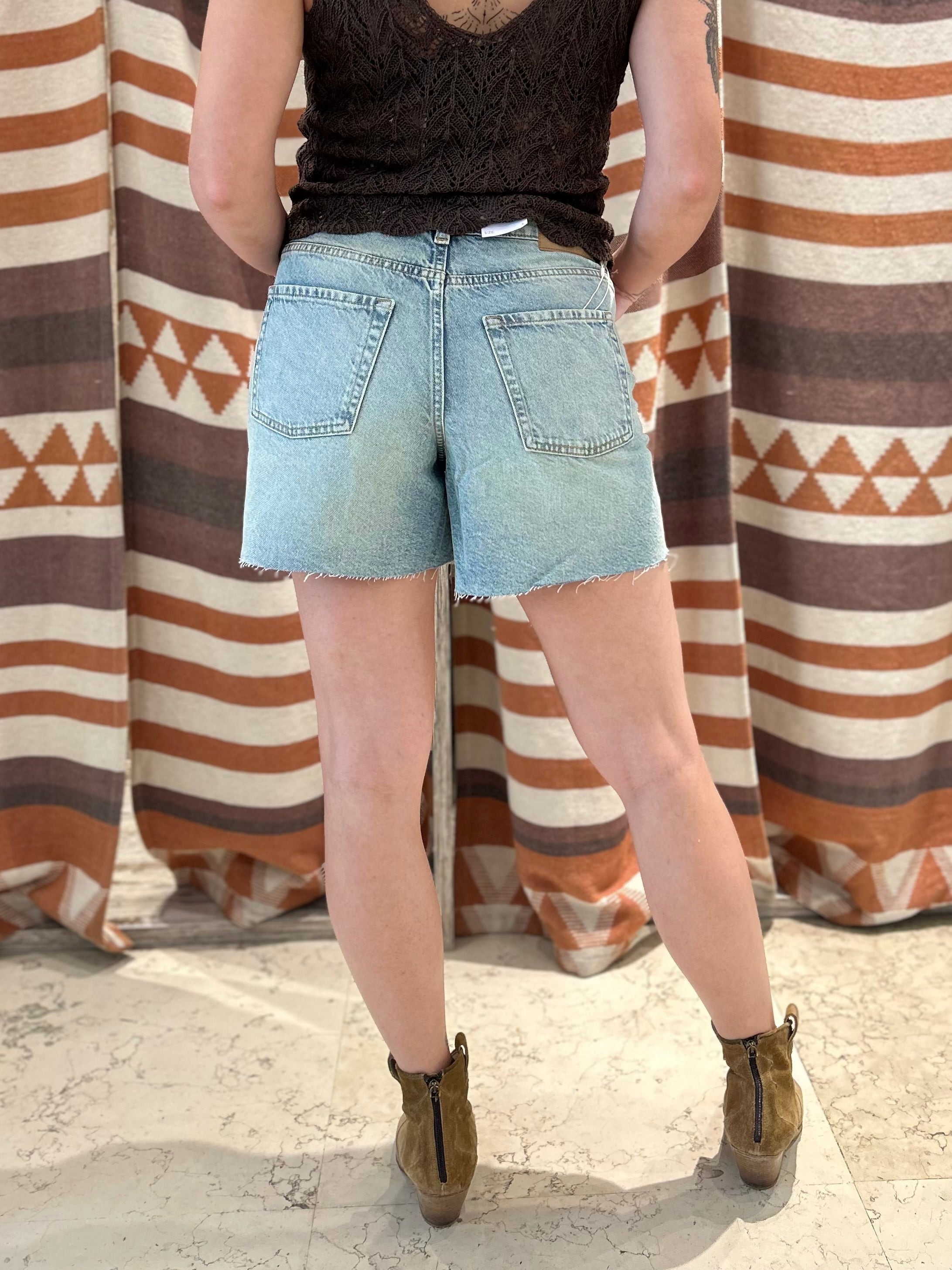 Shorts JJXX taglio vivo strappato azzurro