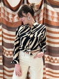 Camicietta zebrata INAPRIL1986 beige e nero