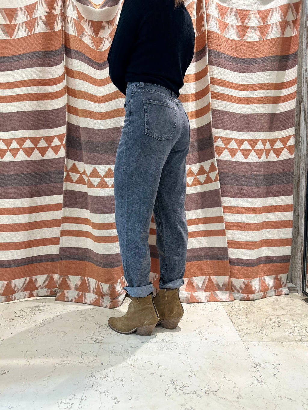 Jeans Mom Fit Grigio JJXX