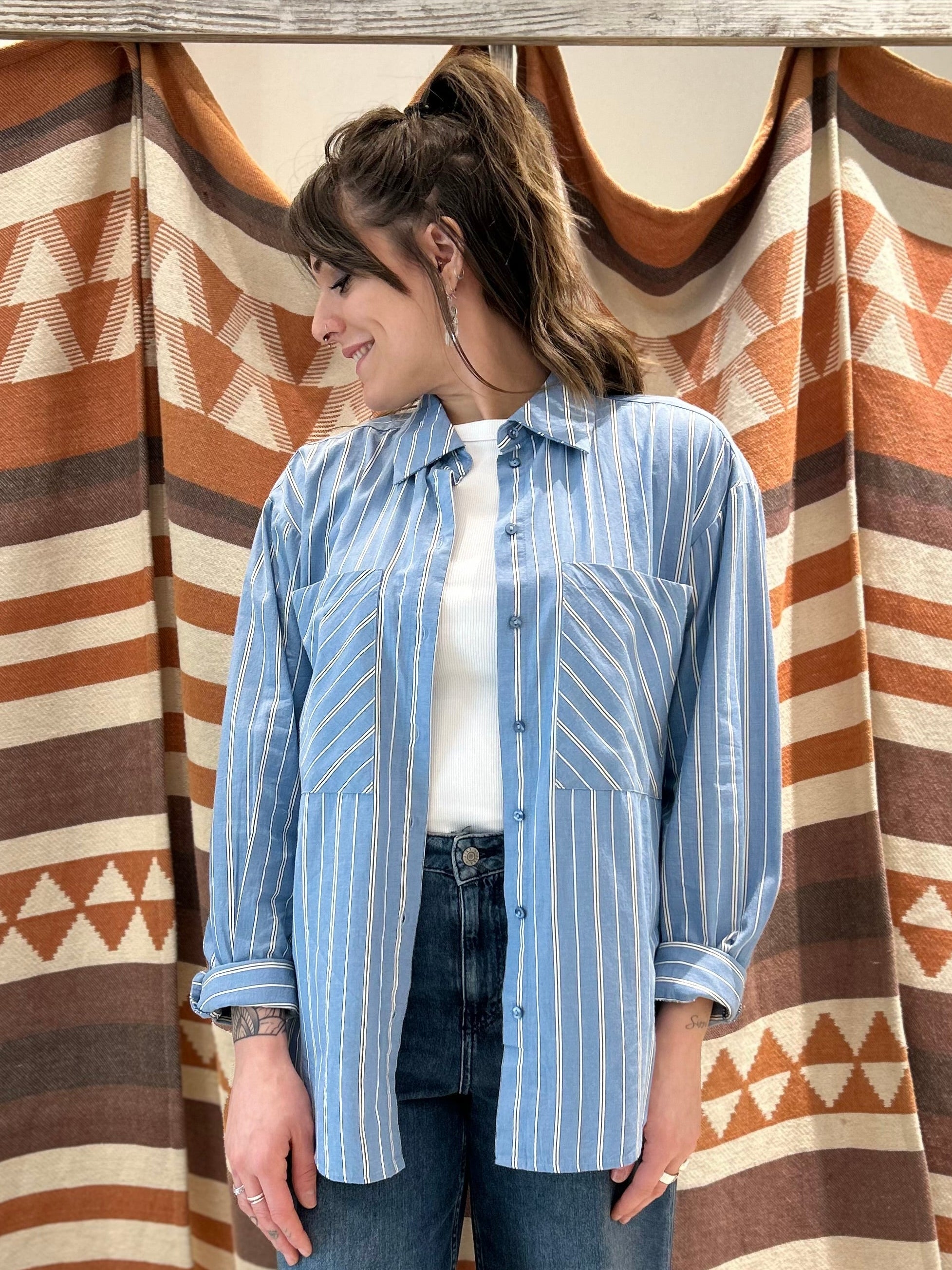 Camicia oversize JJXX righe