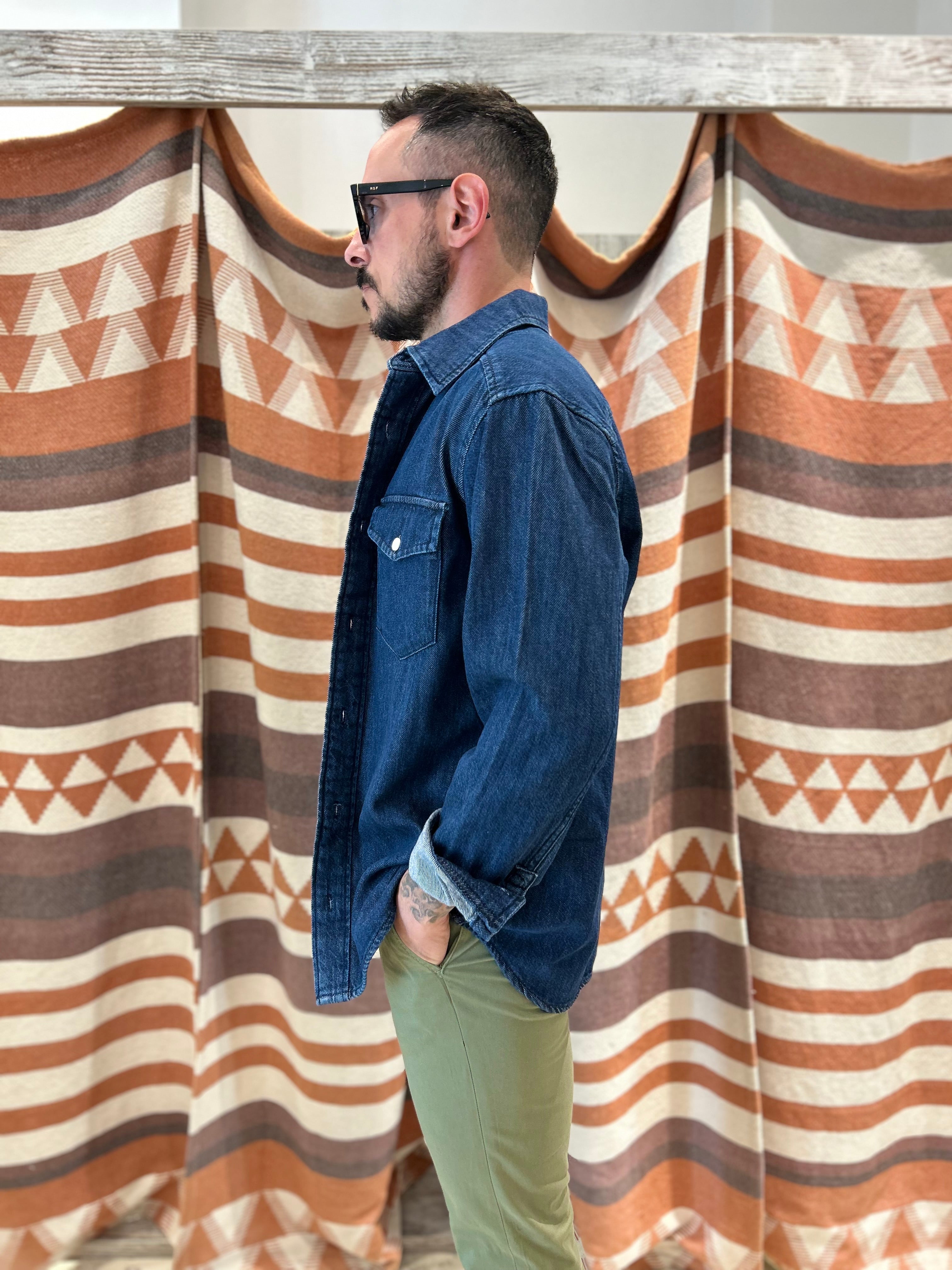 Camicia in denim JACK & JONES blu scuro