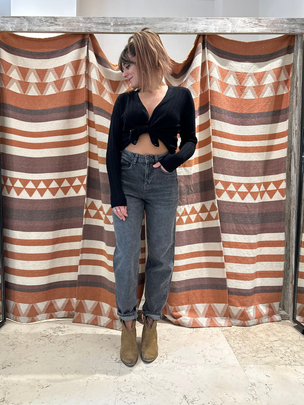 Jeans Mom Fit Grigio JJXX